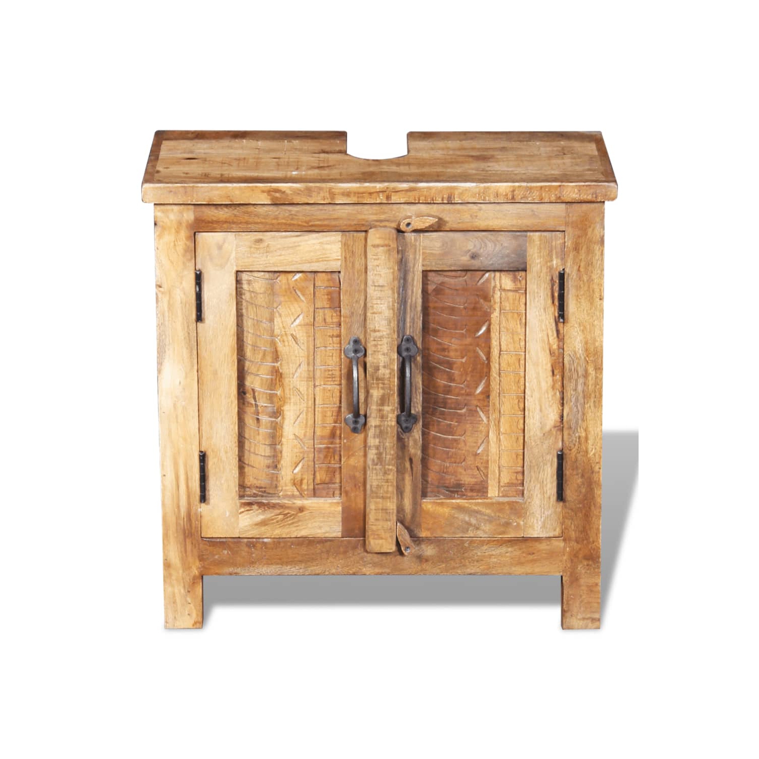 vidaXL Bathroom Vanity Cabinet with Mirror Solid Mango Wood