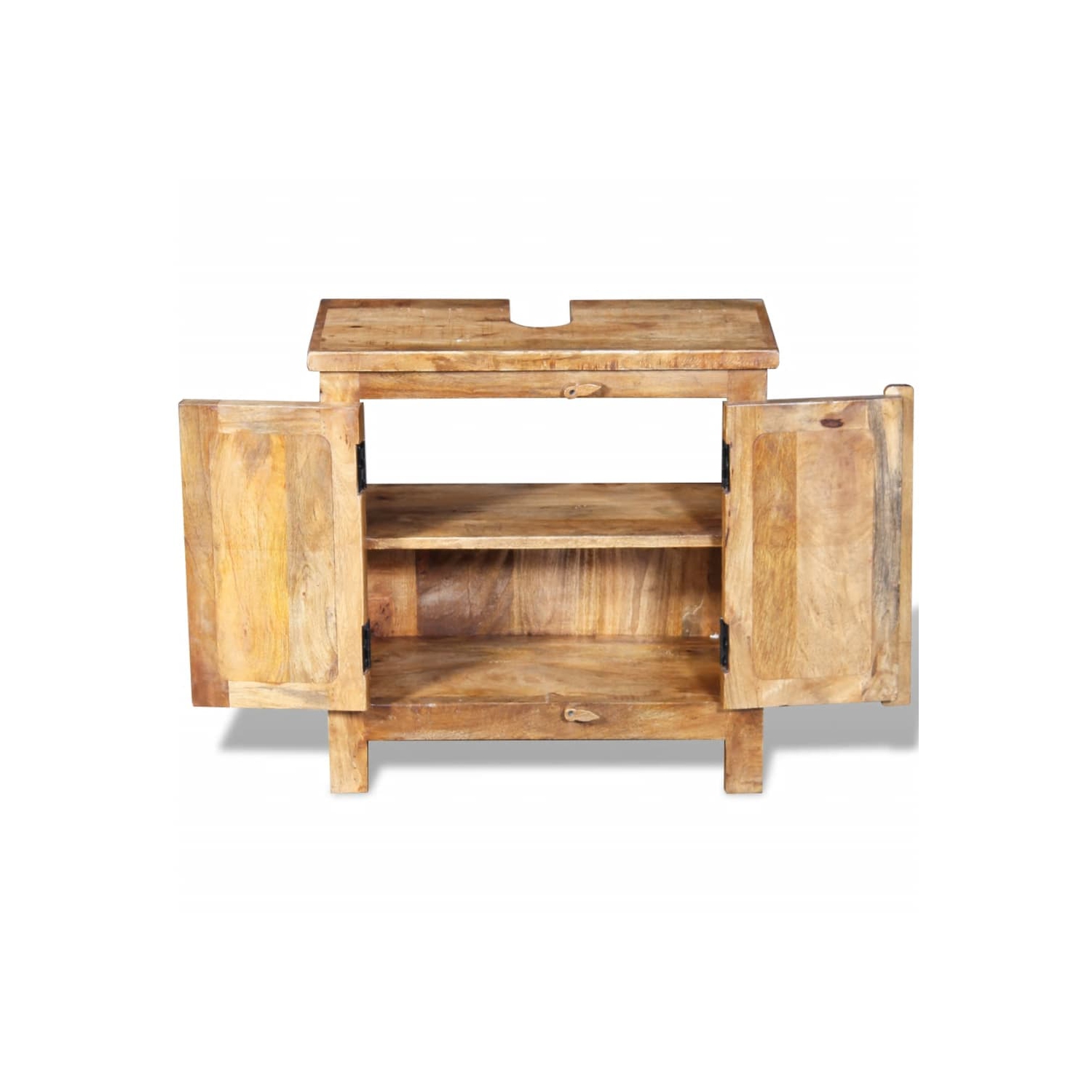 vidaXL Bathroom Vanity Cabinet with Mirror Solid Mango Wood