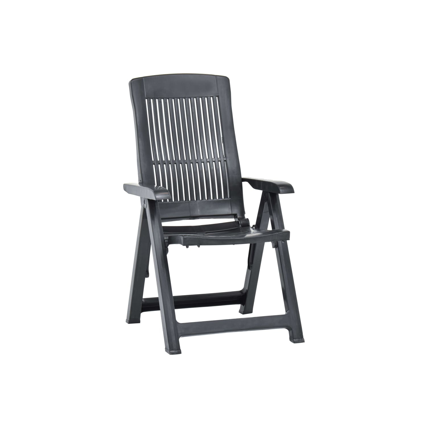 vidaXL Patio Reclining Chairs 2 pcs Plastic Anthracite