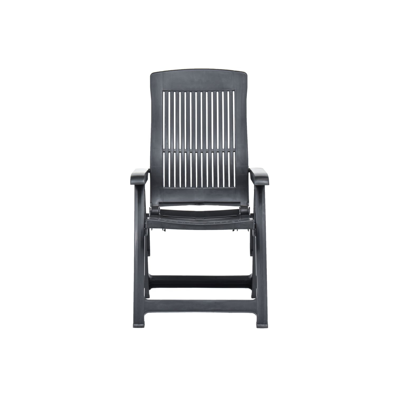 vidaXL Patio Reclining Chairs 2 pcs Plastic Anthracite