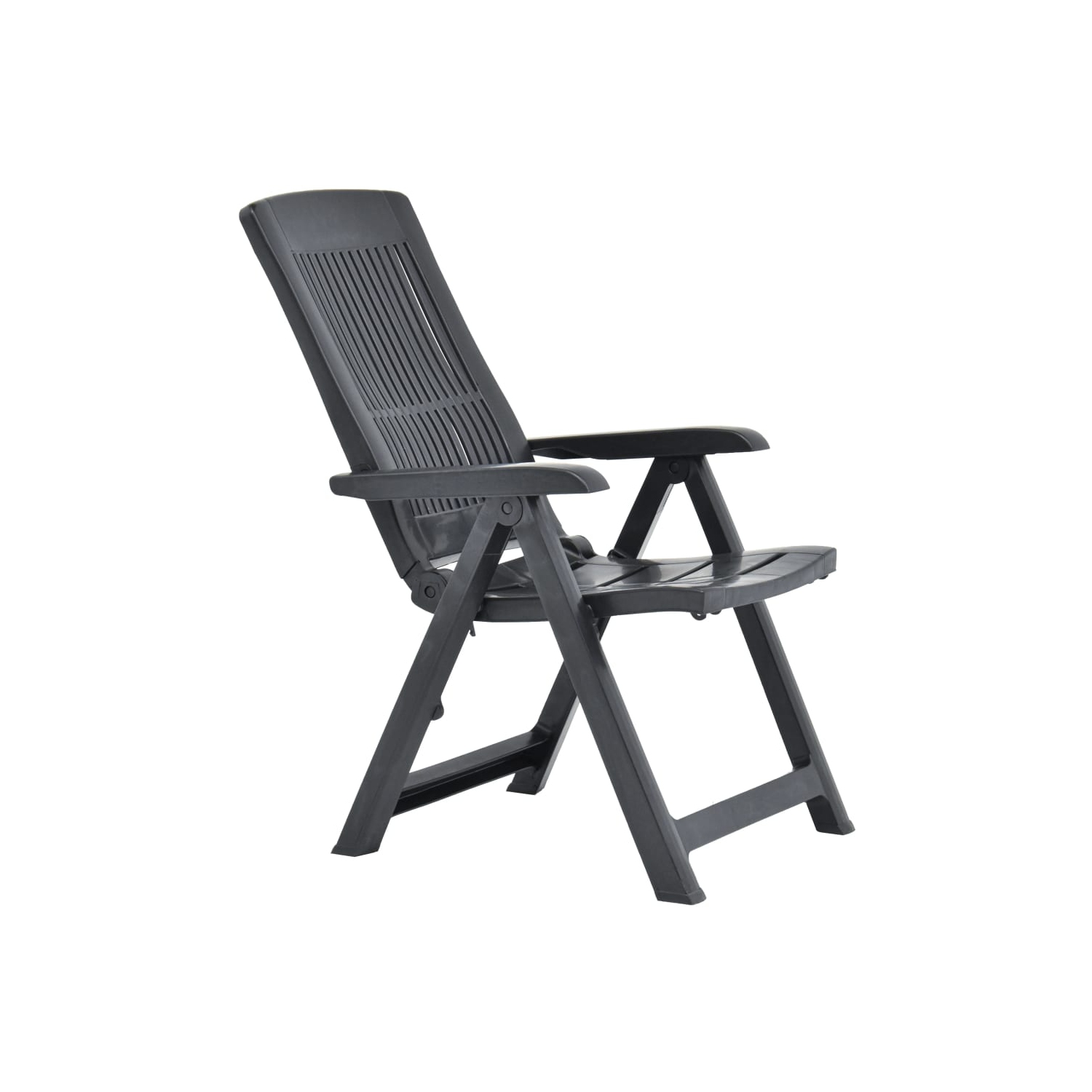 vidaXL Patio Reclining Chairs 2 pcs Plastic Anthracite