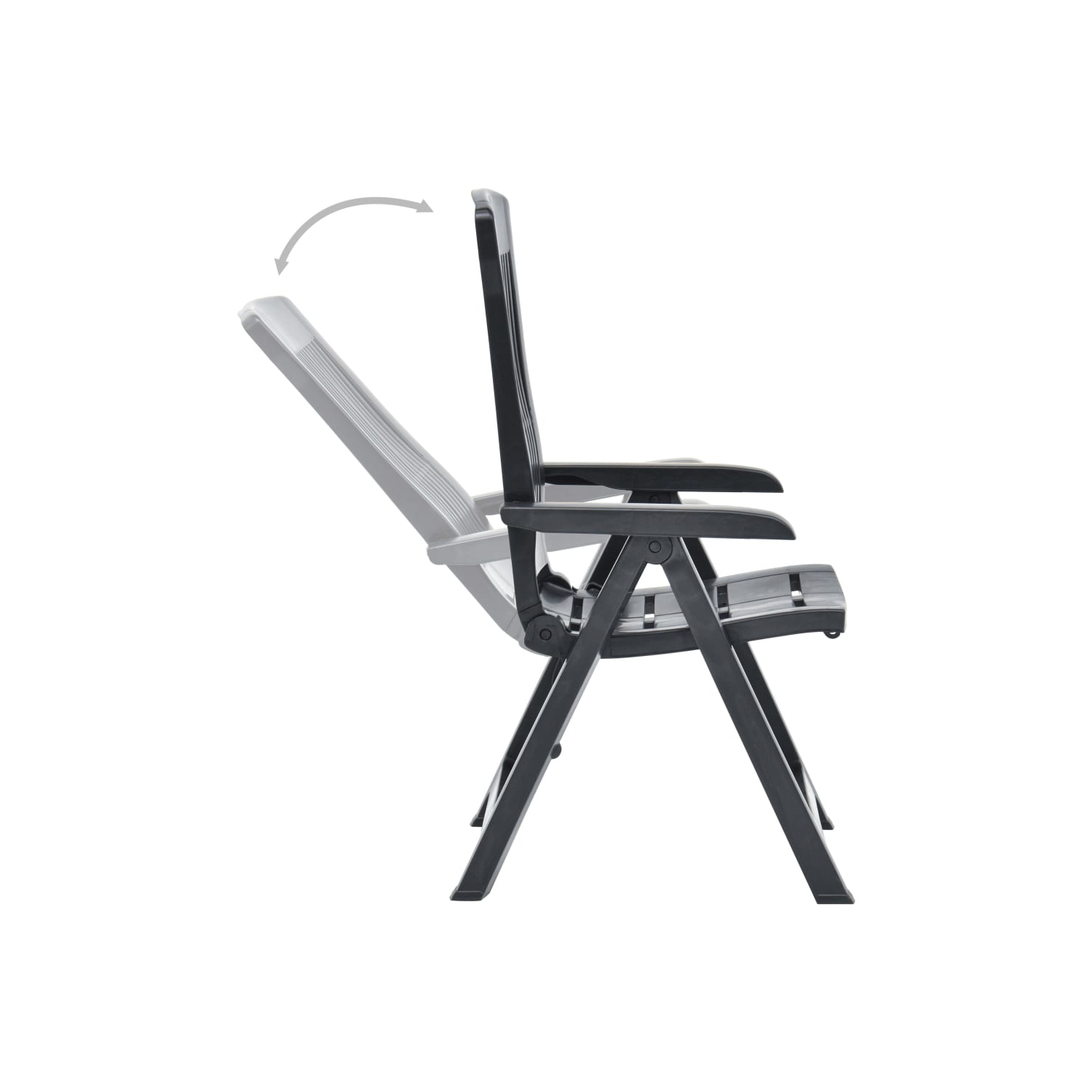 vidaXL Patio Reclining Chairs 2 pcs Plastic Anthracite