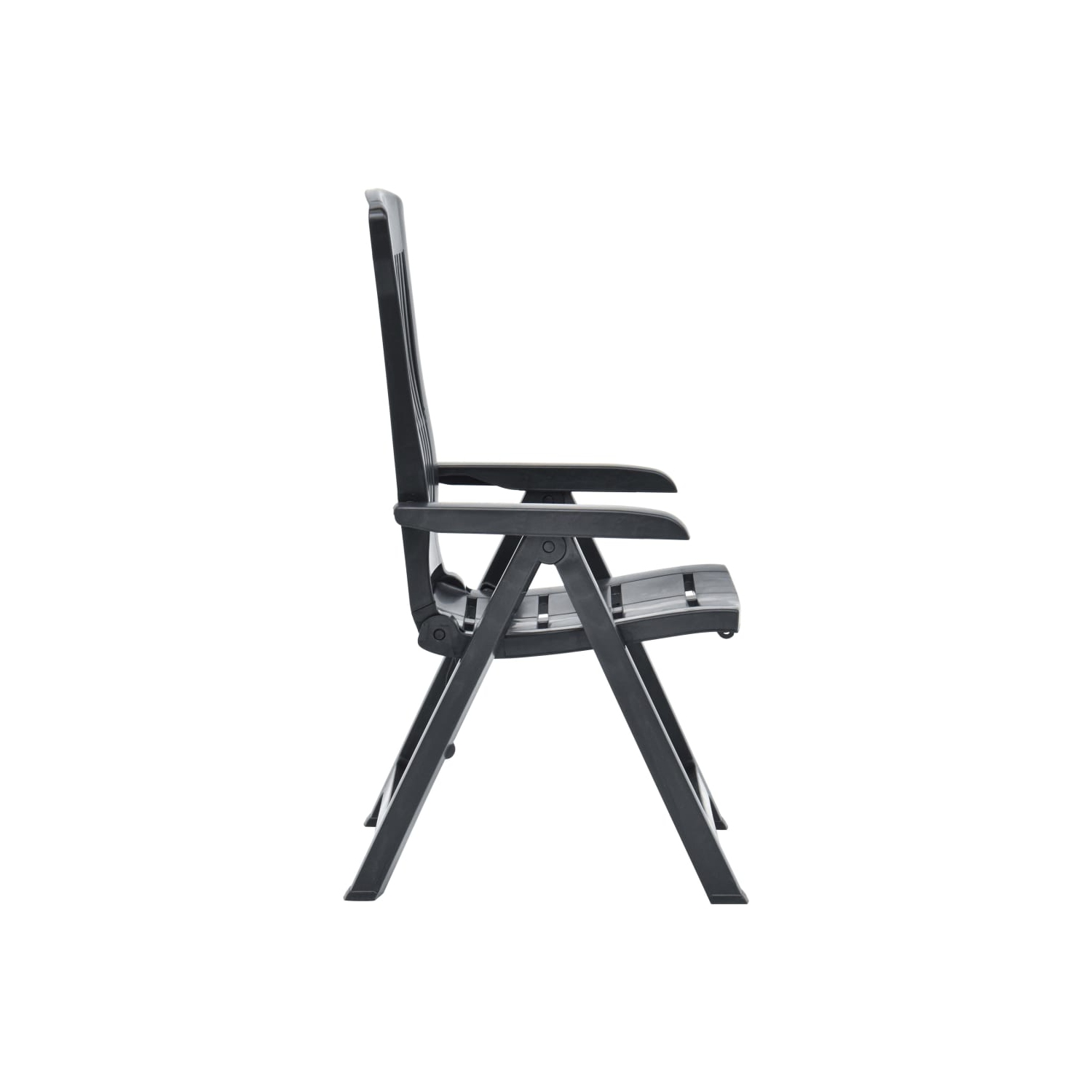 vidaXL Patio Reclining Chairs 2 pcs Plastic Anthracite