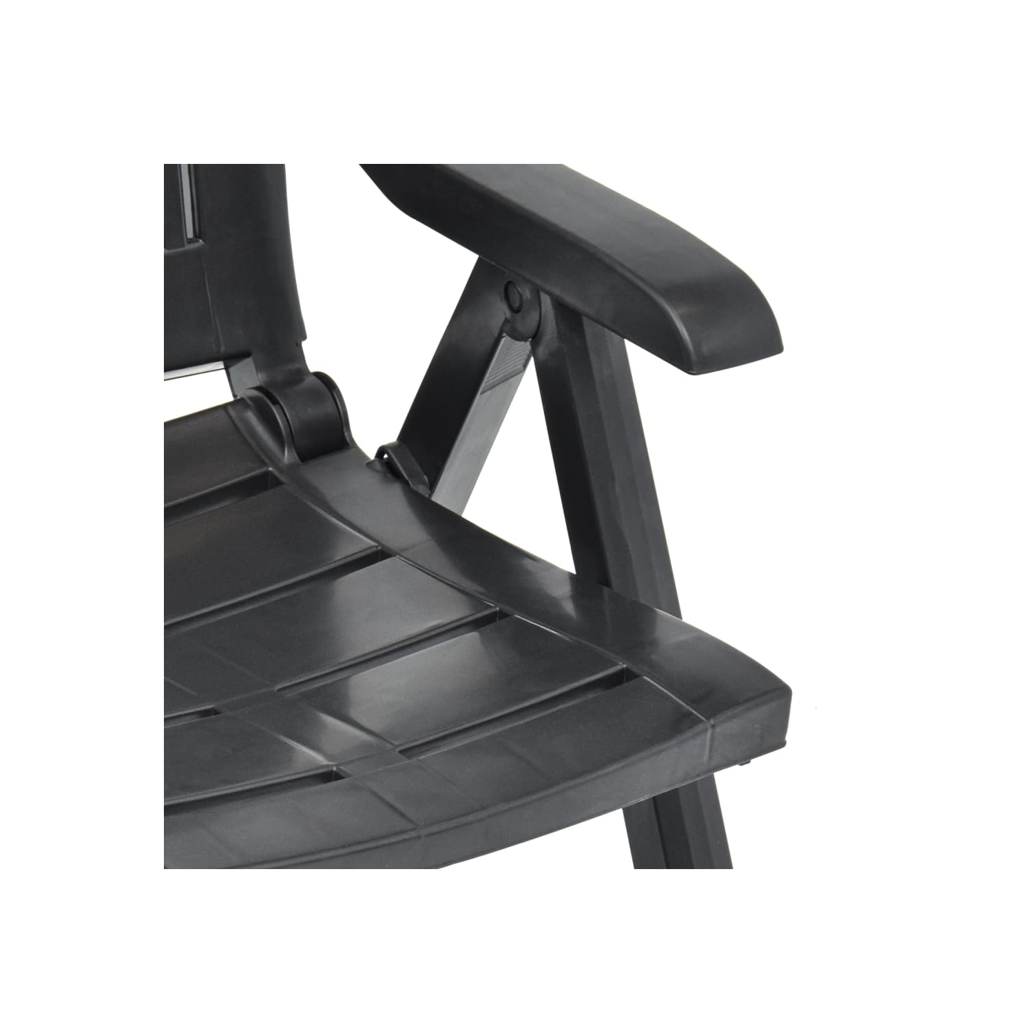 vidaXL Patio Reclining Chairs 2 pcs Plastic Anthracite