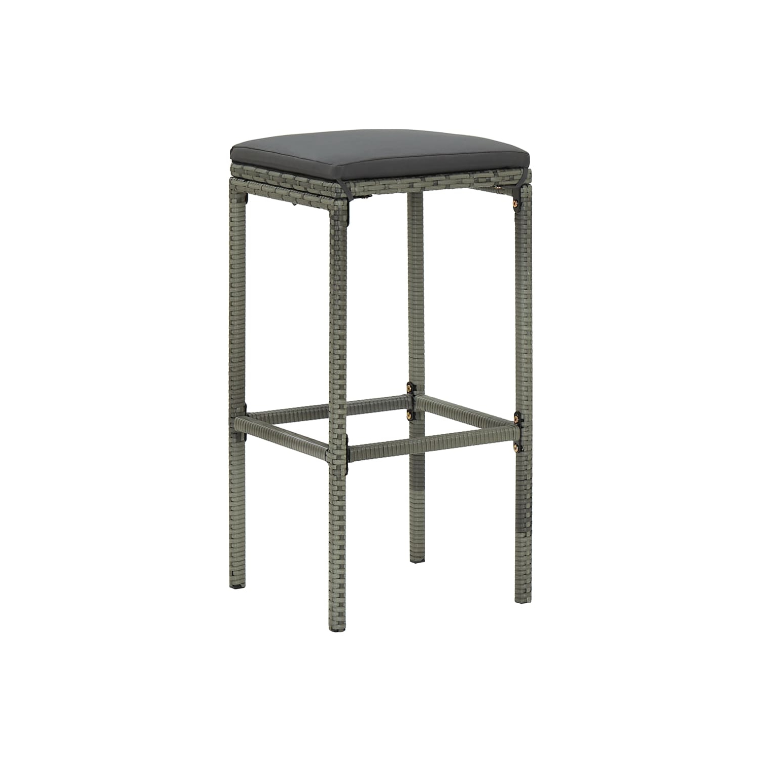 vidaXL 7 Piece Patio Bar Set with Cushions Gray