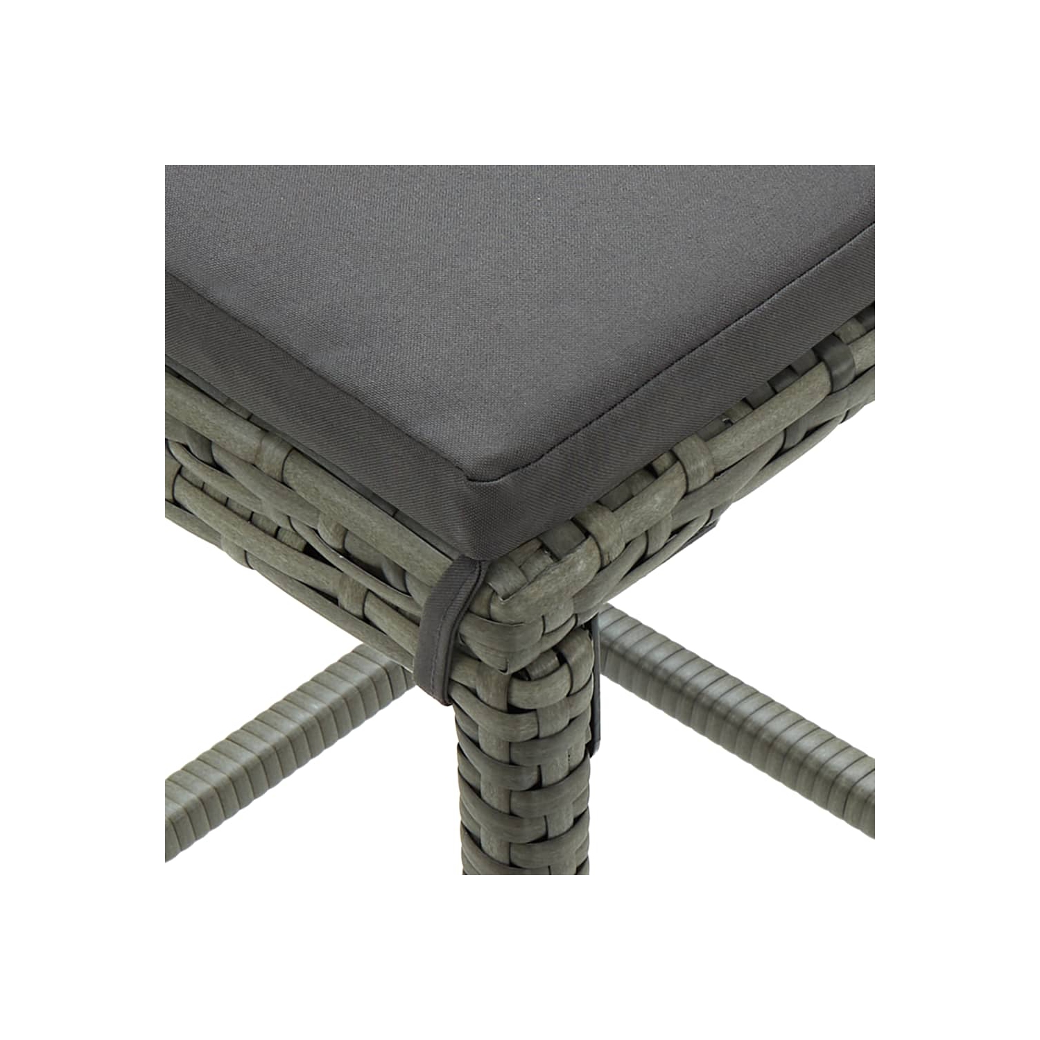 vidaXL 7 Piece Patio Bar Set with Cushions Gray