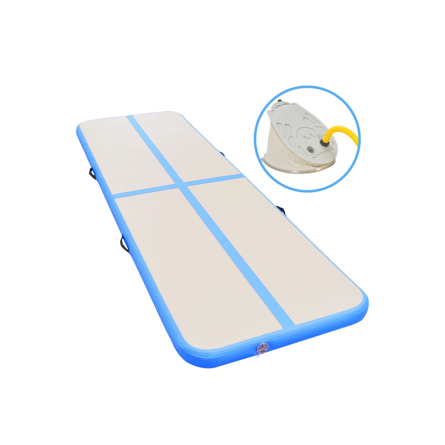 vidaXL Inflatable Gymnastics Mat with Pump 315"x39.4"x3.9" PVC Blue