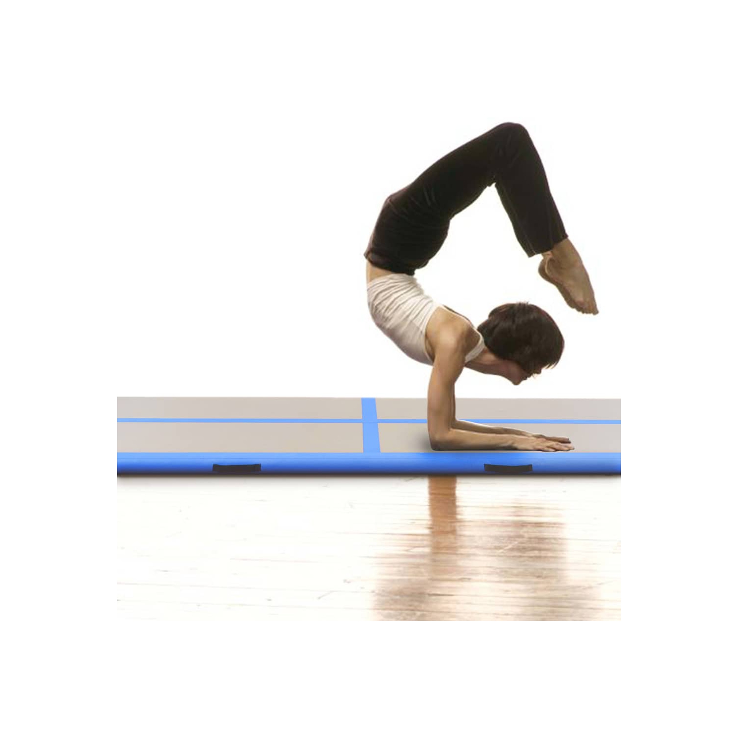 vidaXL Inflatable Gymnastics Mat with Pump 315"x39.4"x3.9" PVC Blue
