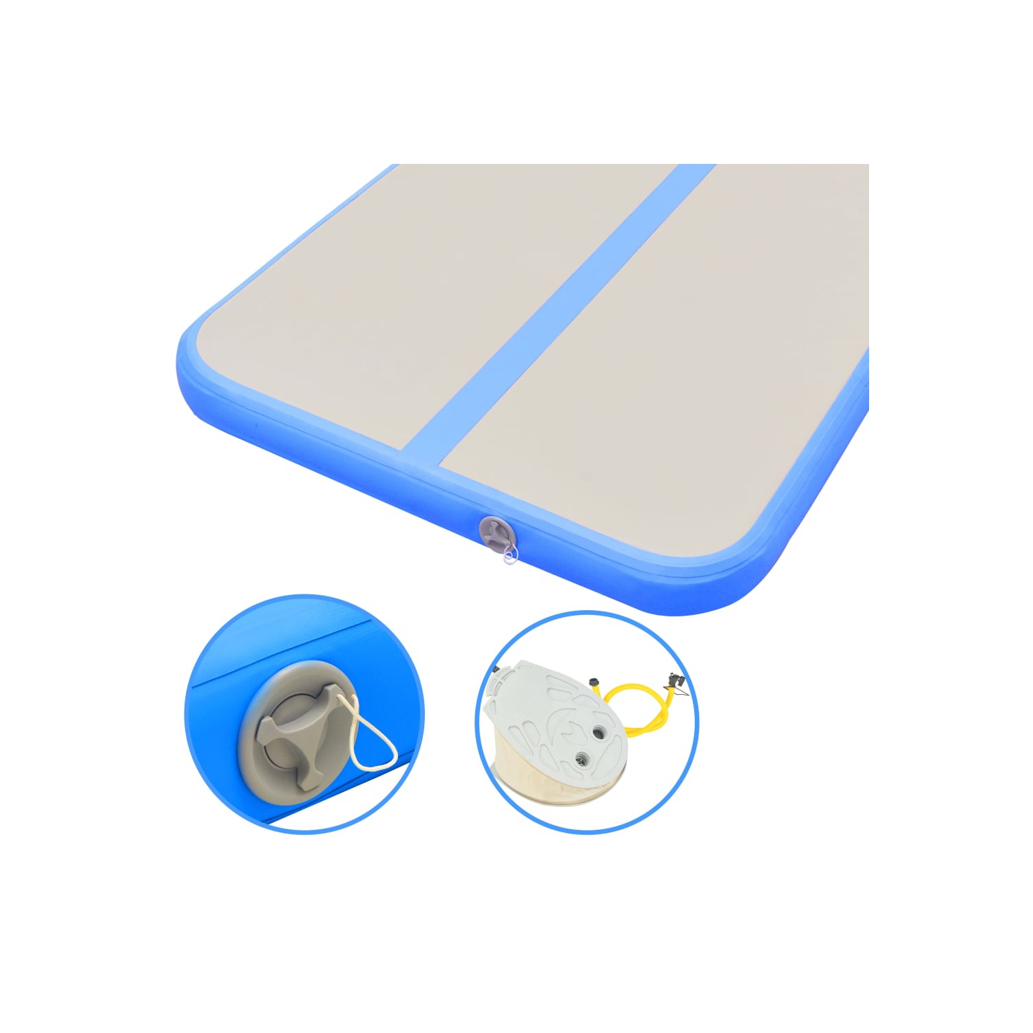 vidaXL Inflatable Gymnastics Mat with Pump 315"x39.4"x3.9" PVC Blue