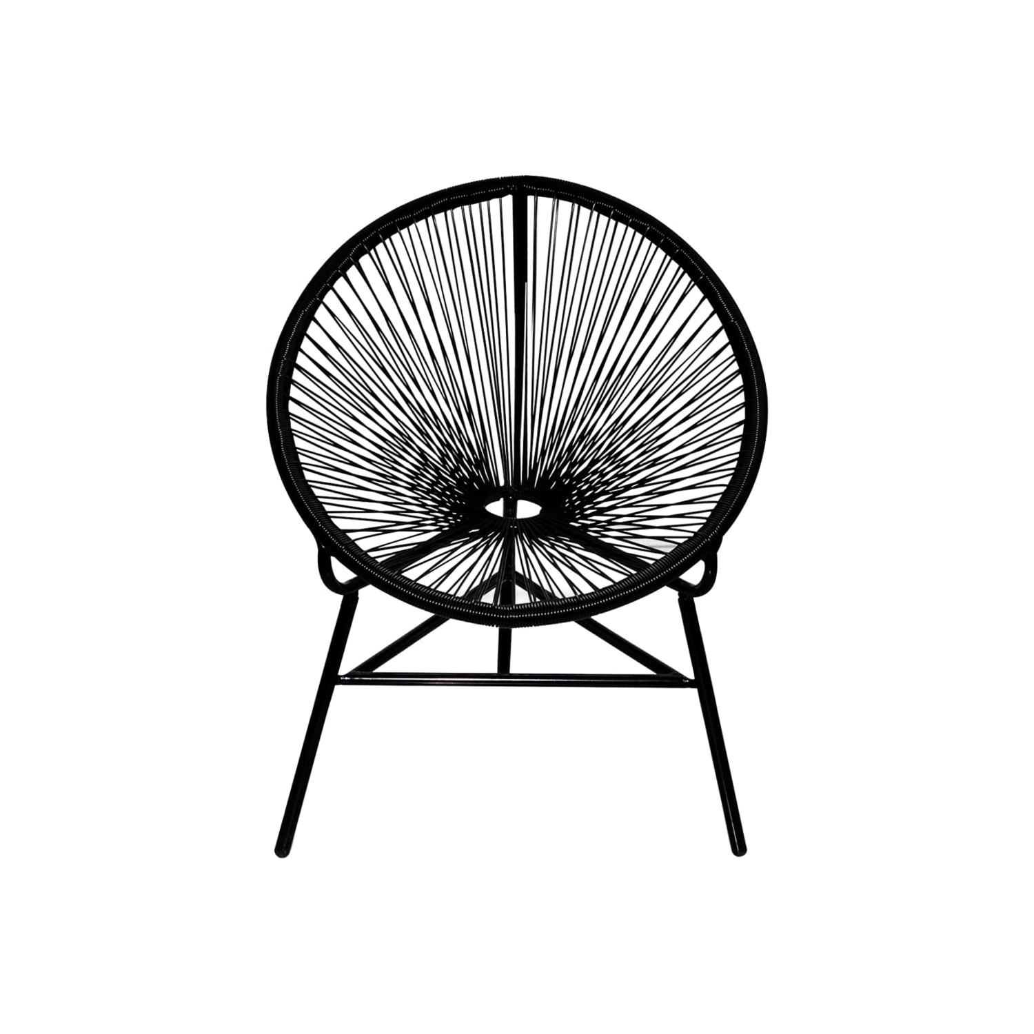 vidaXL Patio Moon Chair Poly Rattan Black