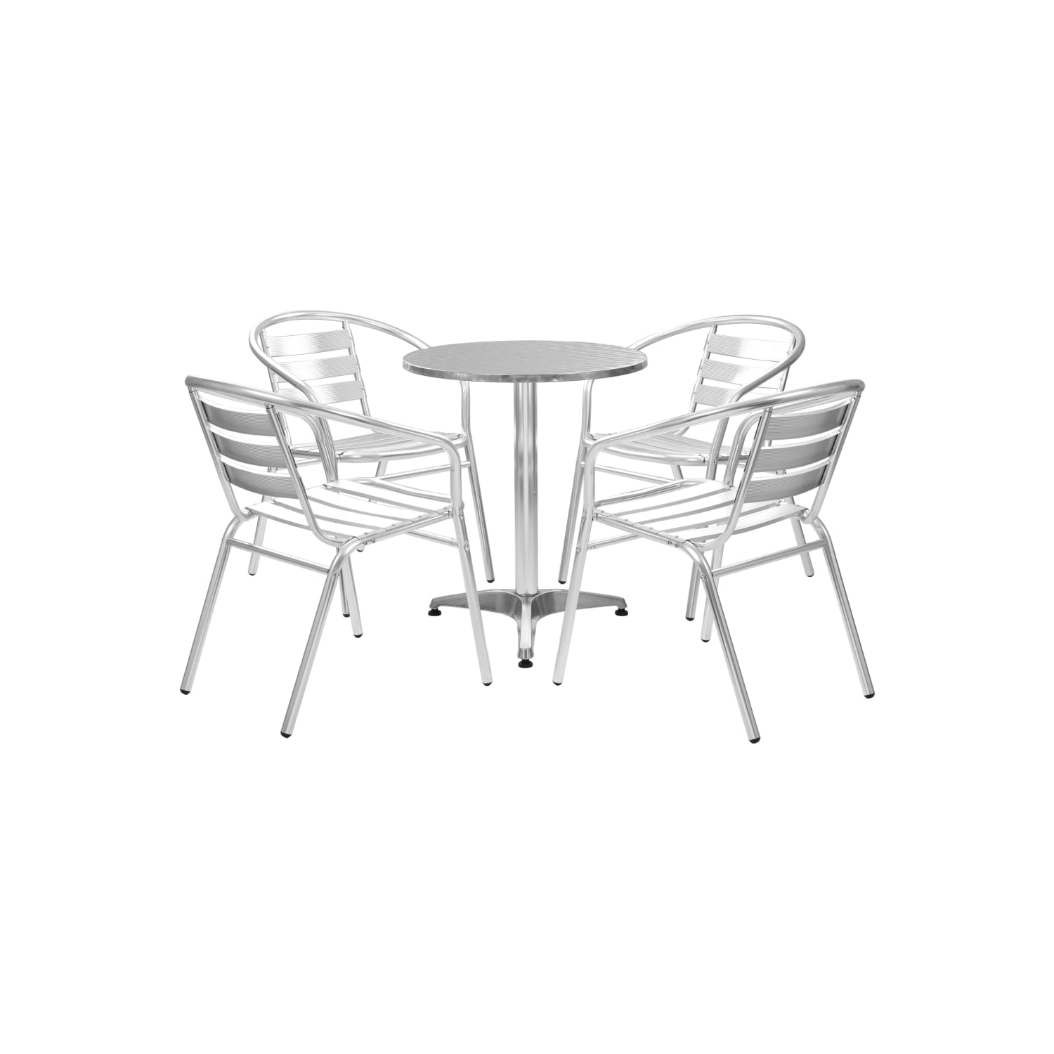 vidaXL 5 Piece Patio Dining Set Aluminum Silver