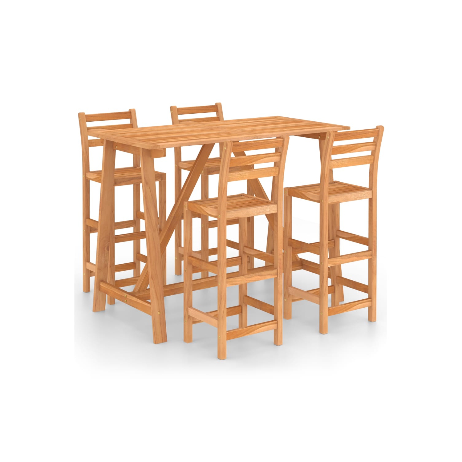 vidaXL 5 Piece Patio Bar Set Solid Acacia Wood