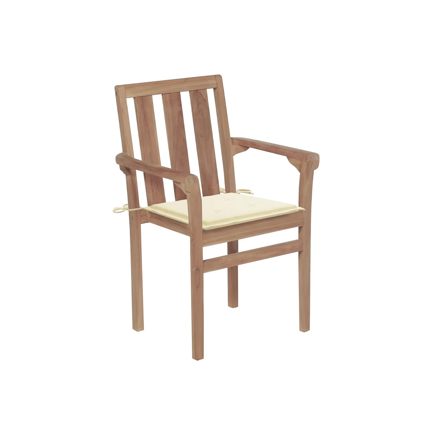 vidaXL Stackable Patio Chairs with Cushions 8 pcs Solid Teak Wood