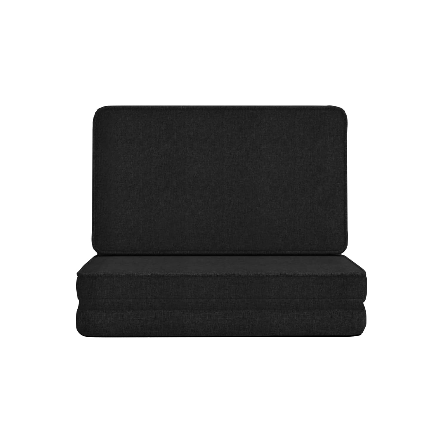 vidaXL Folding Floor Chair Black Fabric