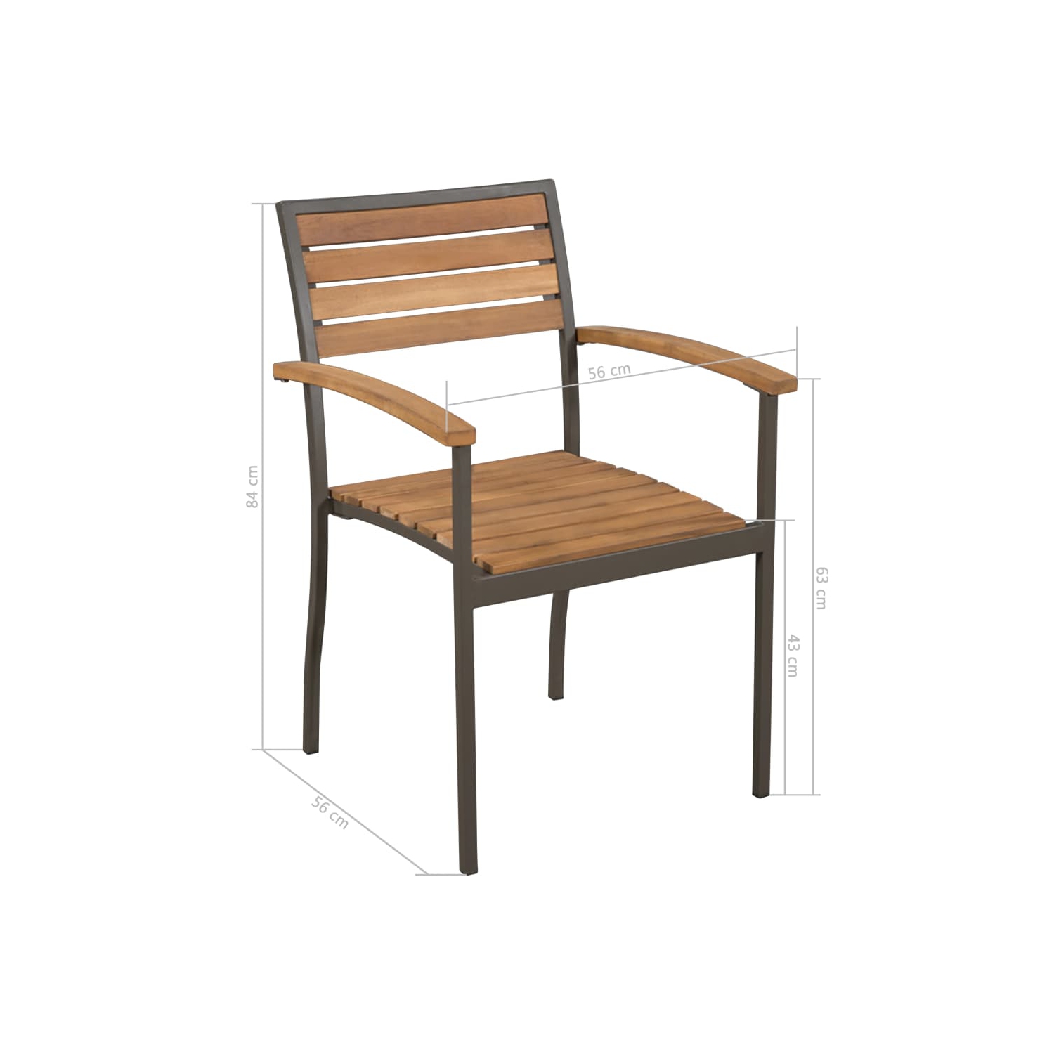 vidaXL 7 Piece Patio Dining Set Solid Acacia Wood and Steel