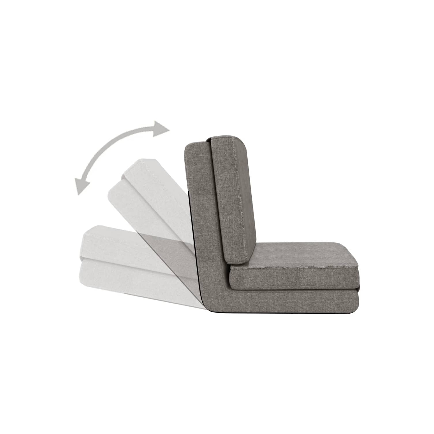 vidaXL Folding Floor Chair Light Gray Fabric