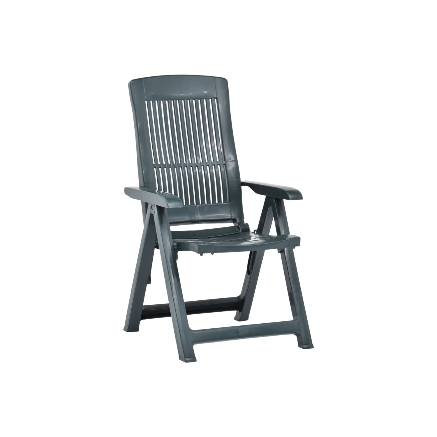 vidaXL Patio Reclining Chairs 2 pcs Plastic Green