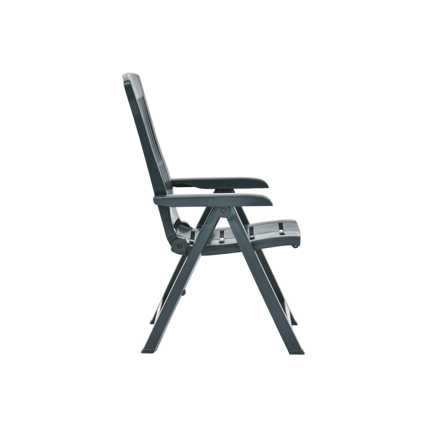 vidaXL Patio Reclining Chairs 2 pcs Plastic Green