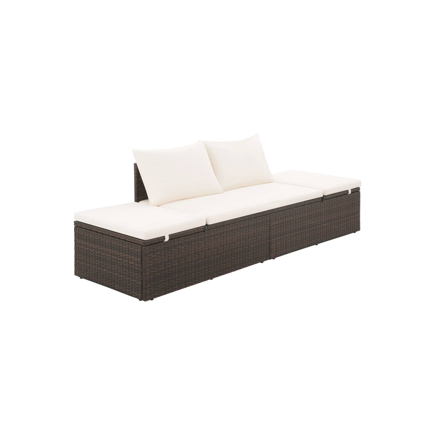 vidaXL Patio Bed Brown 76.8"x23.6" Poly Rattan