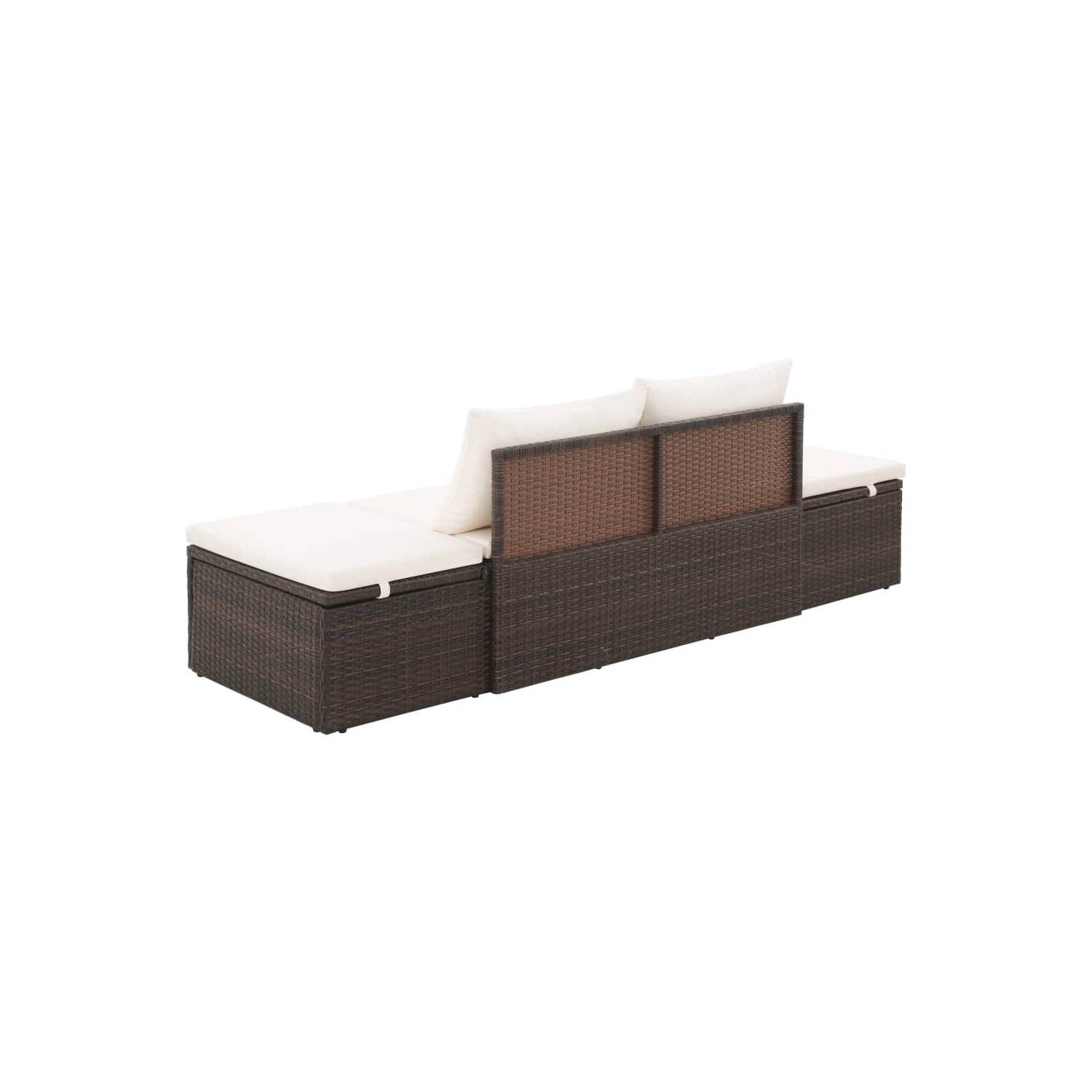 vidaXL Patio Bed Brown 76.8"x23.6" Poly Rattan