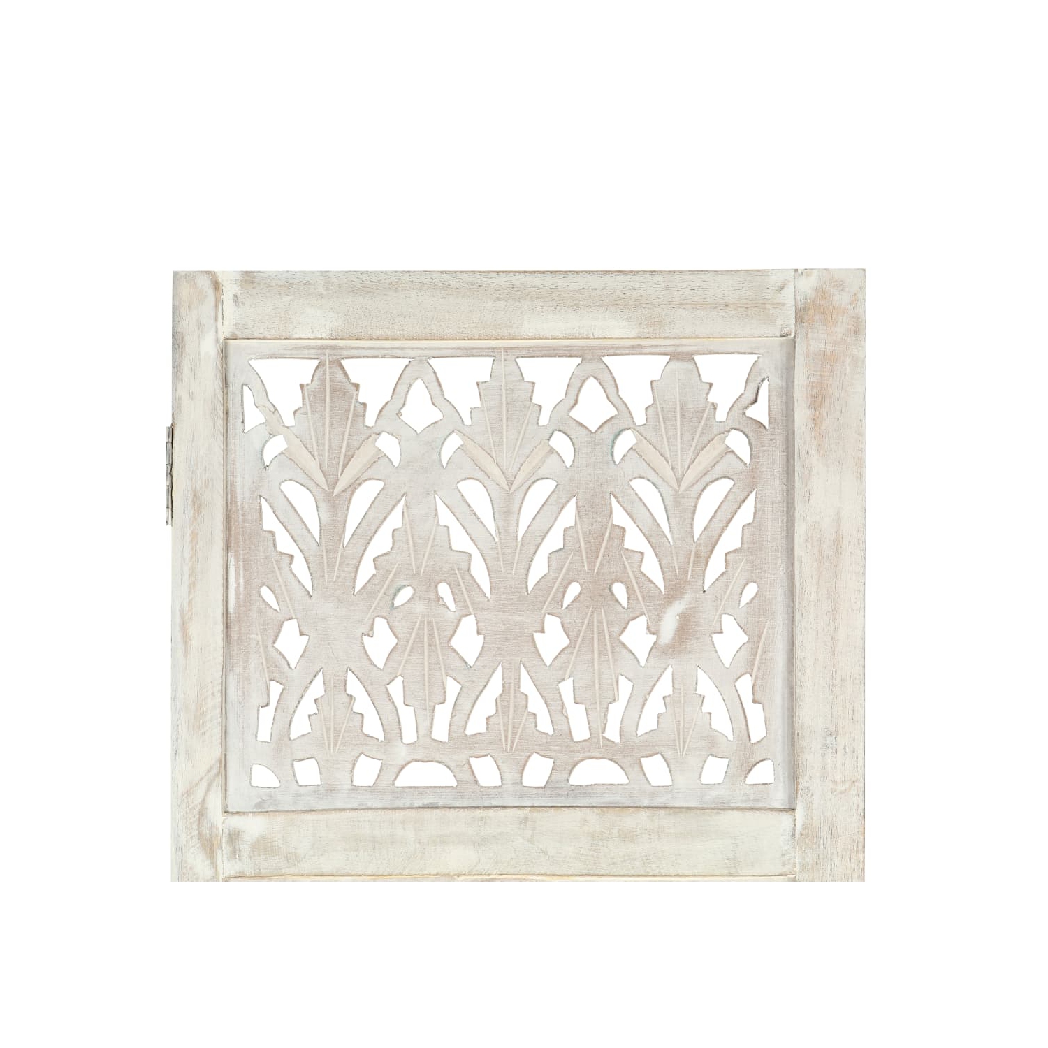 vidaXL Hand carved 5-Panel Room Divider White 78.7"x65" Solid Mango Wood