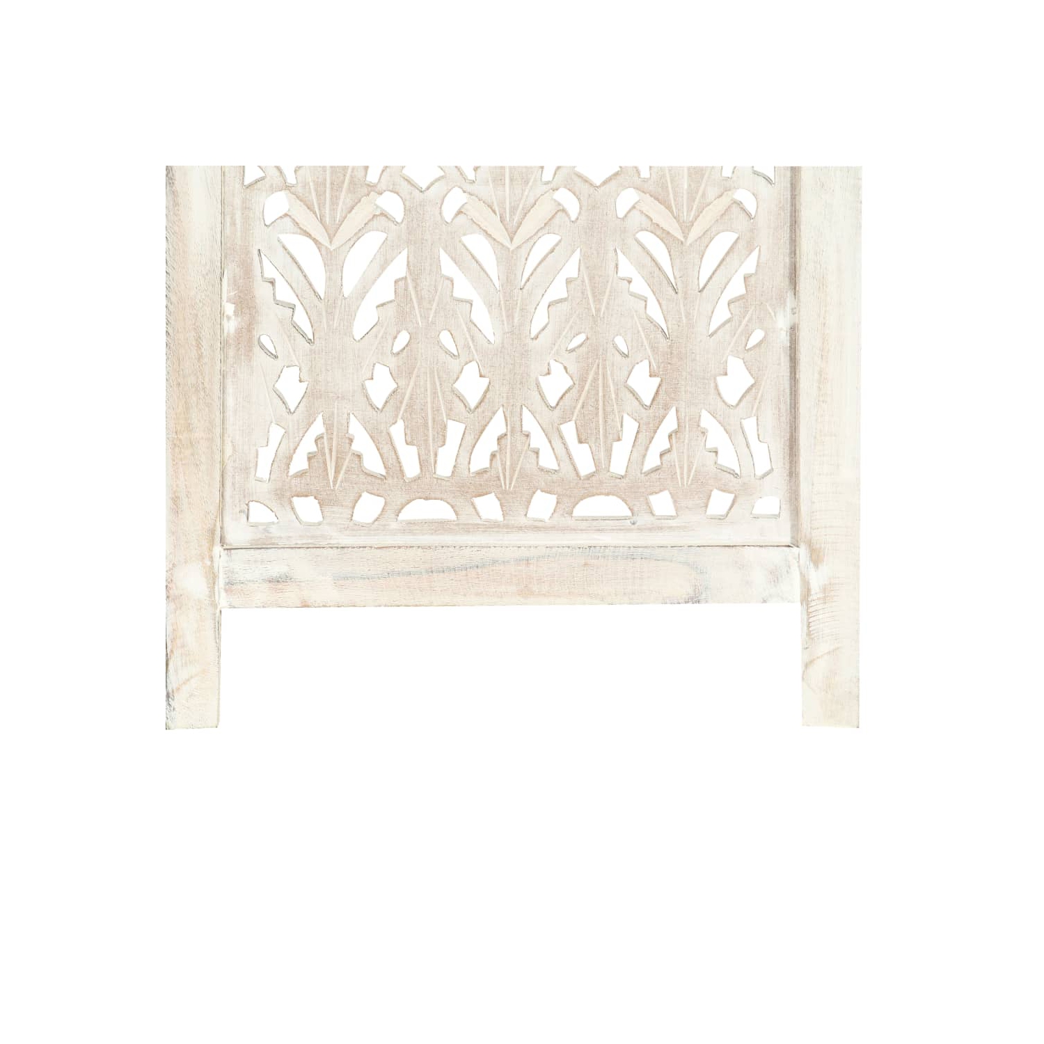 vidaXL Hand carved 5-Panel Room Divider White 78.7"x65" Solid Mango Wood