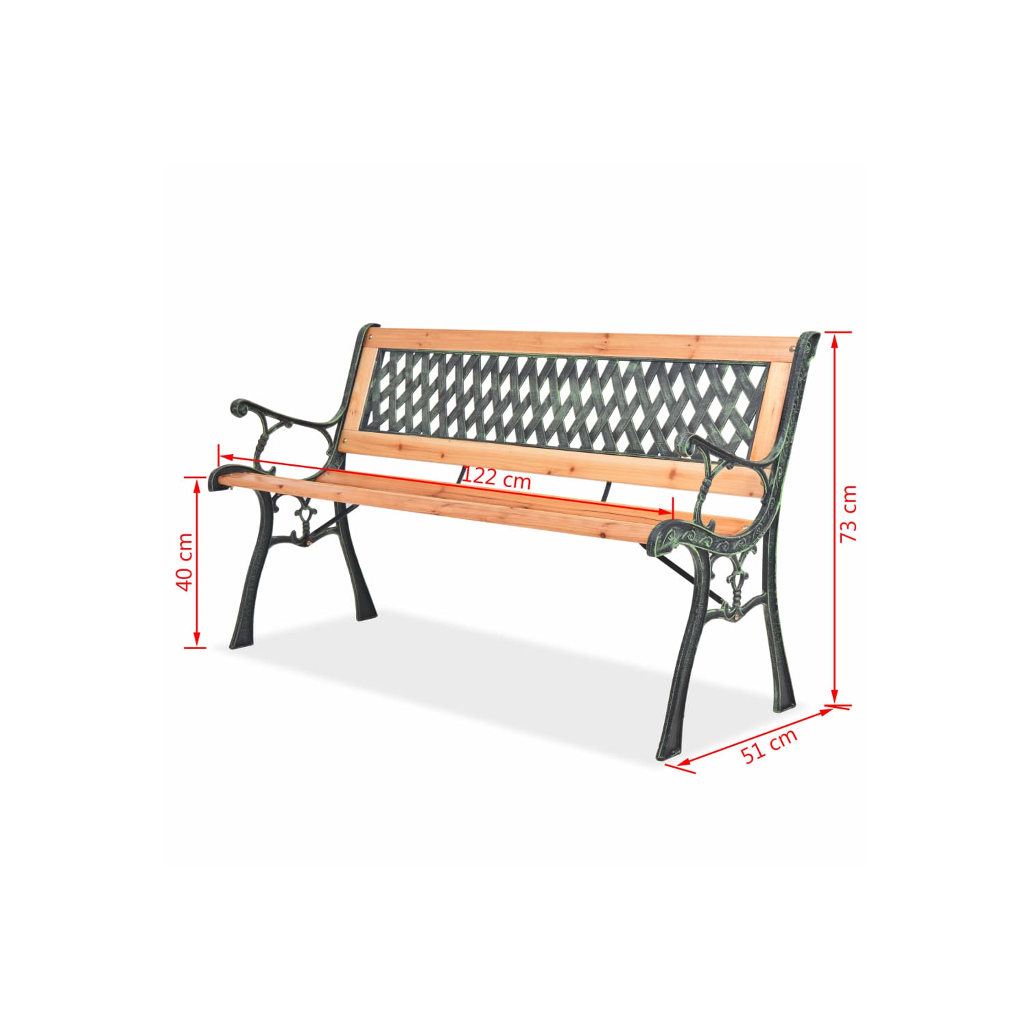 vidaXL Patio Bench 48“ Wood