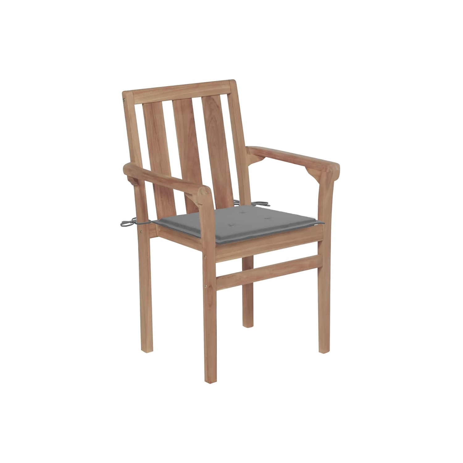 vidaXL Stackable Patio Chairs with Cushions 4 pcs Solid Teak Wood