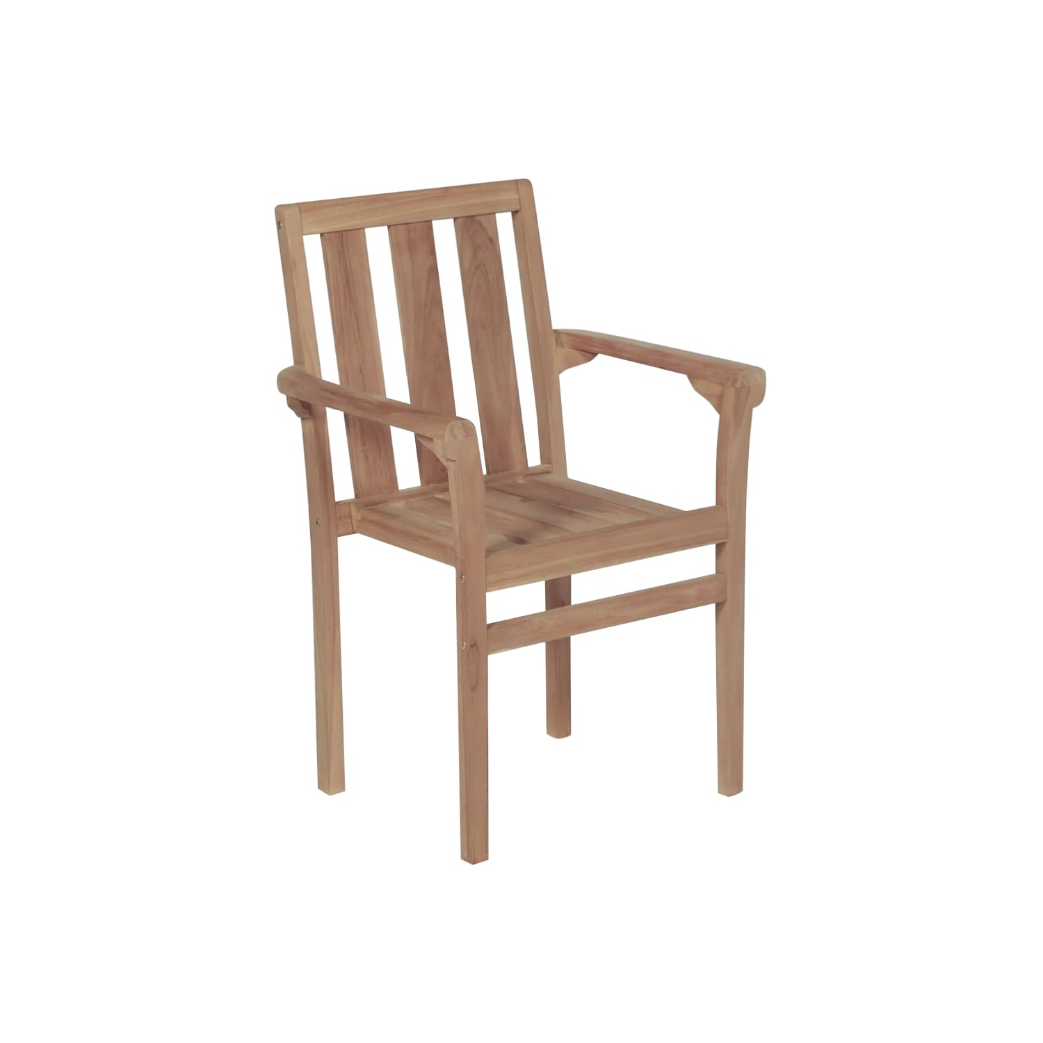 vidaXL Stackable Patio Chairs with Cushions 8 pcs Solid Teak Wood