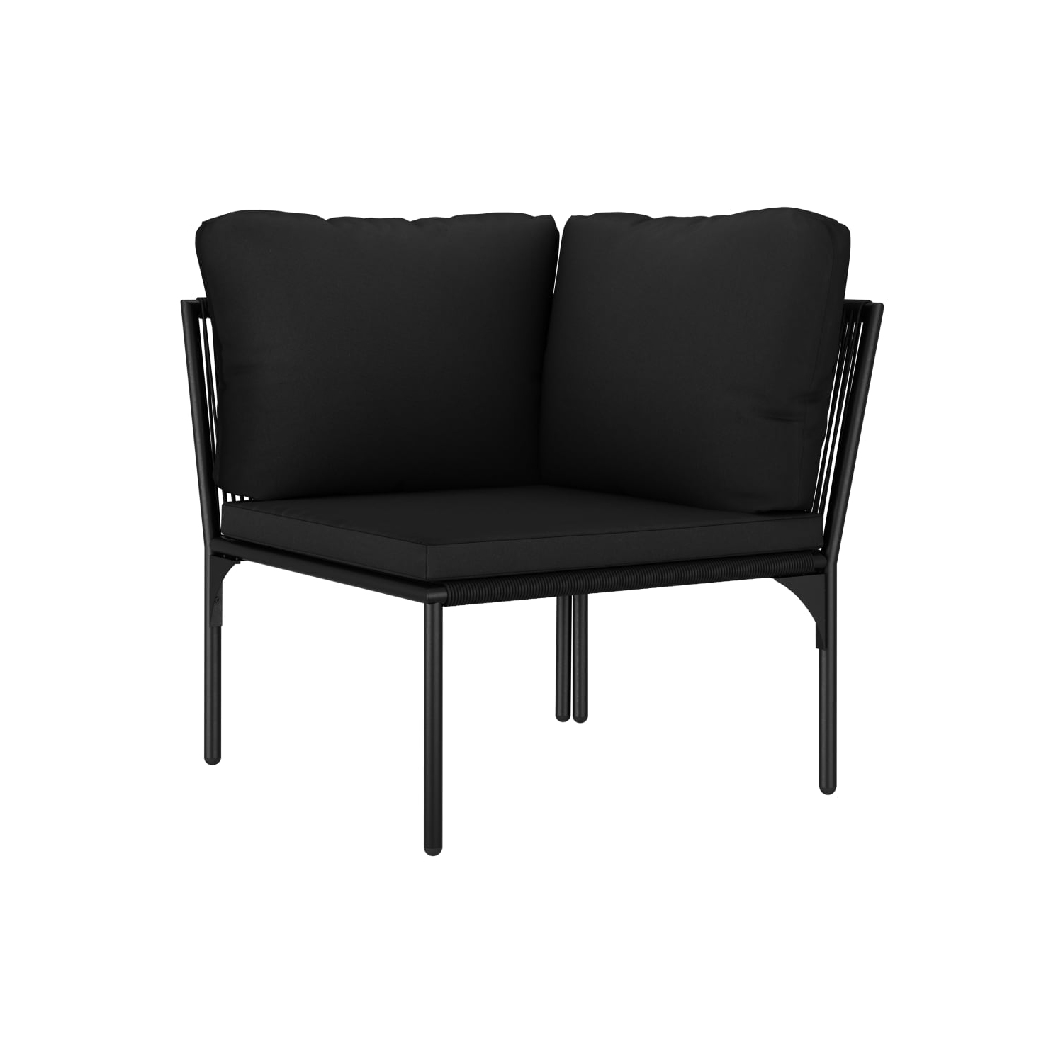 vidaXL 6 Piece Patio Lounge Set with Cushions Black PVC