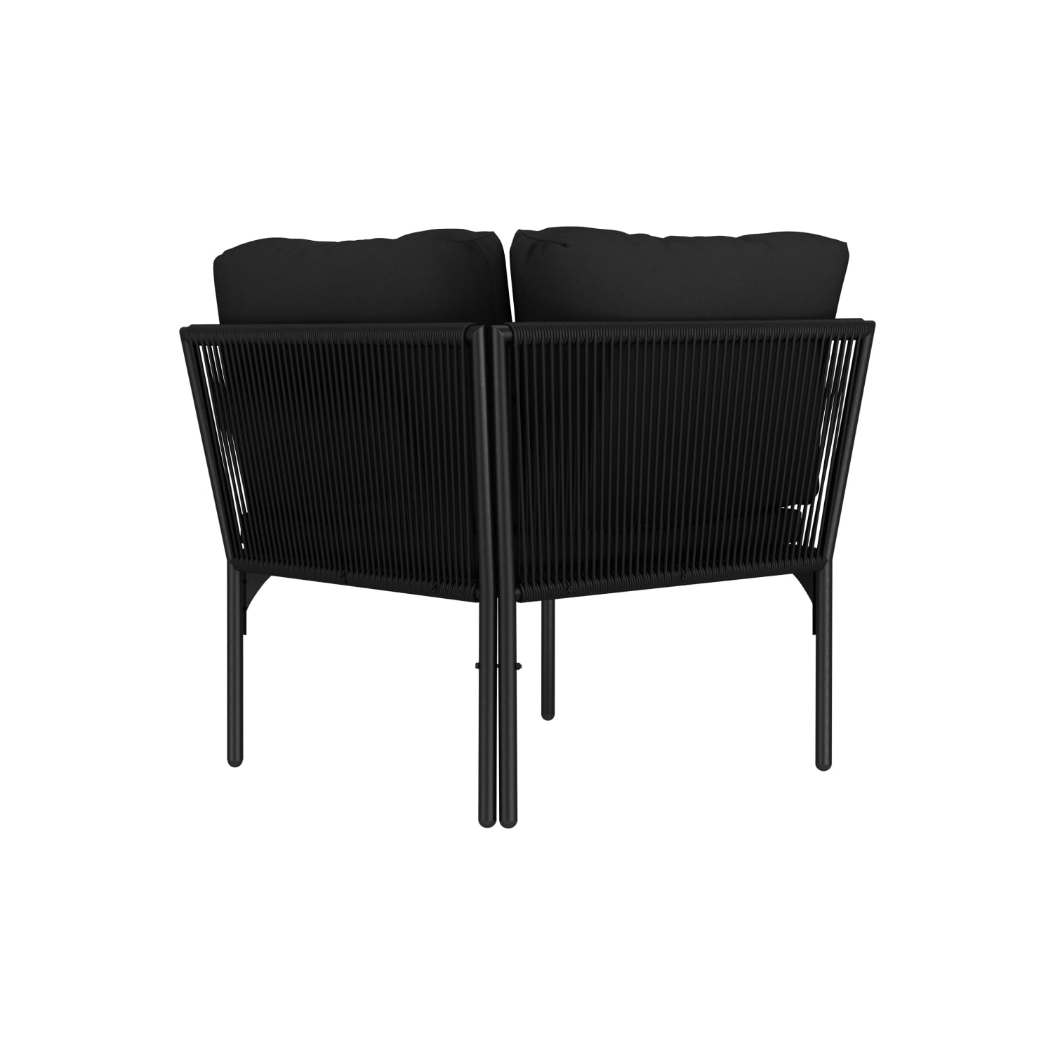 vidaXL 6 Piece Patio Lounge Set with Cushions Black PVC