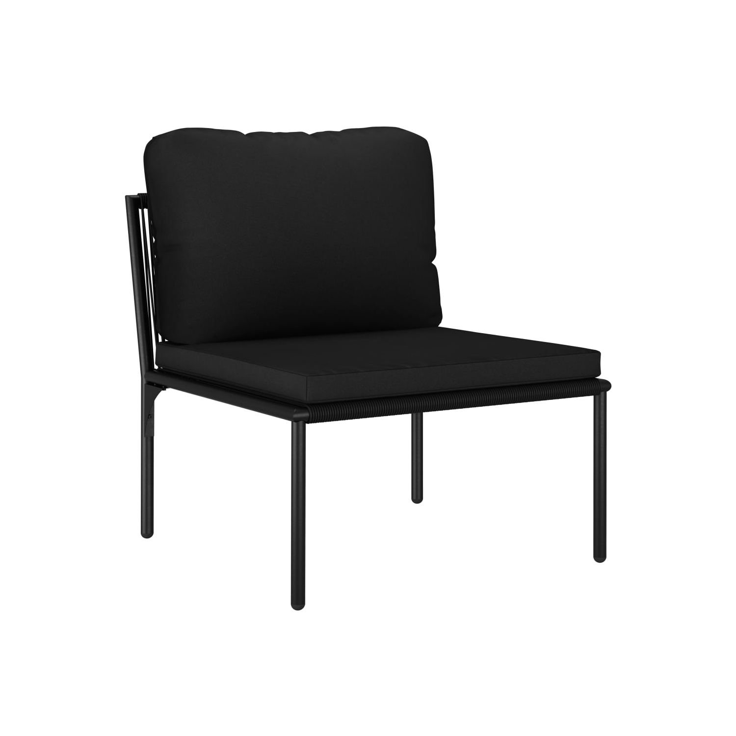 vidaXL 6 Piece Patio Lounge Set with Cushions Black PVC