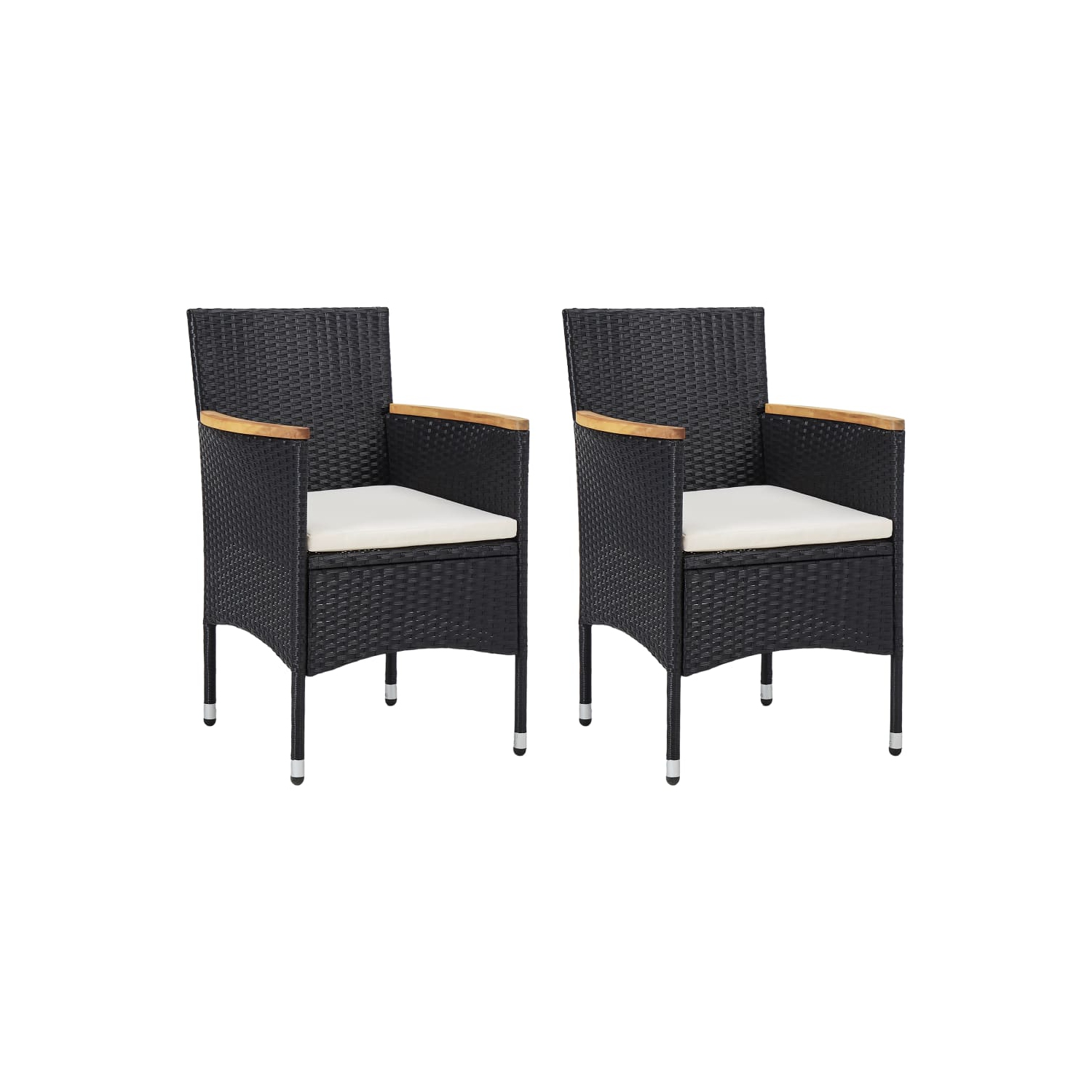 vidaXL 3 Piece Patio Dining Set Black