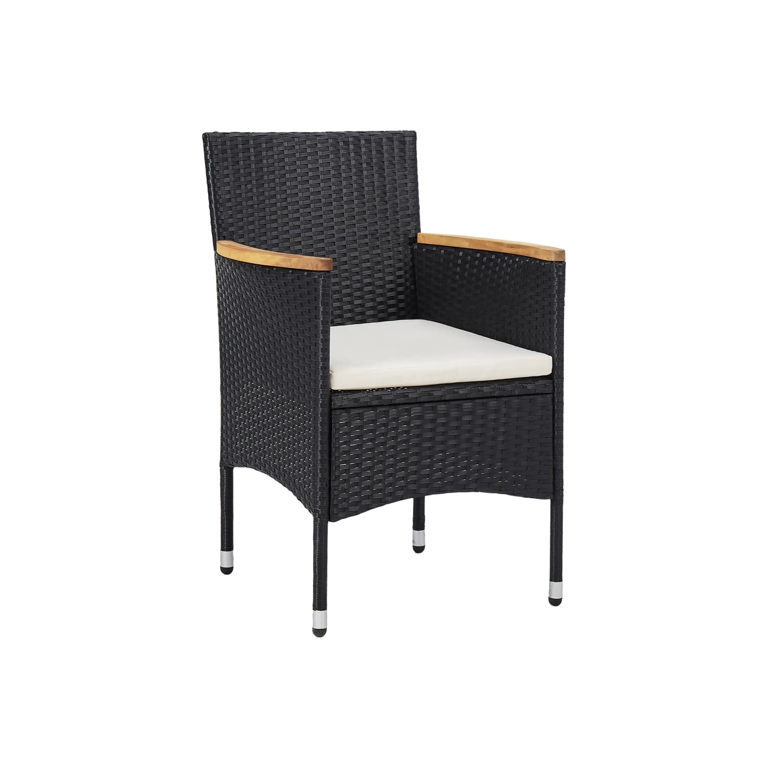 vidaXL 3 Piece Patio Dining Set Black