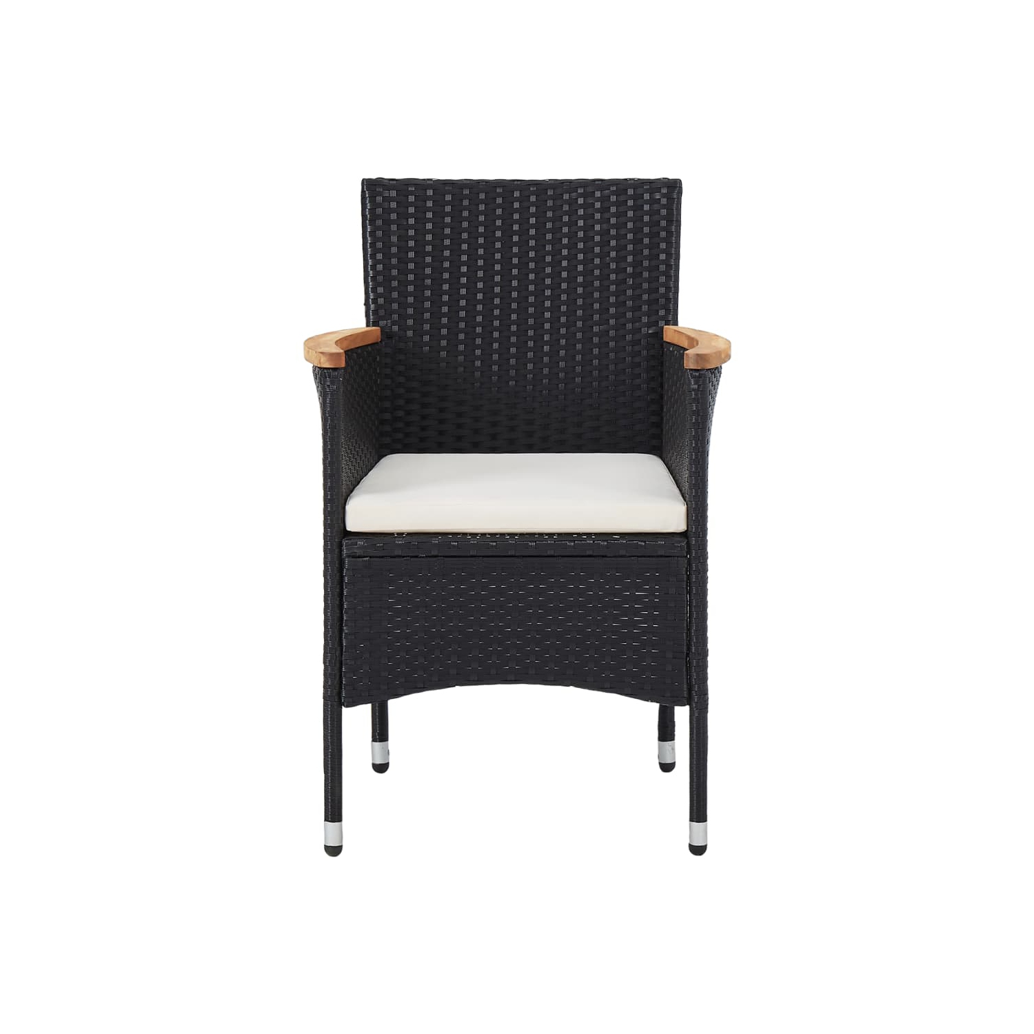 vidaXL 3 Piece Patio Dining Set Black