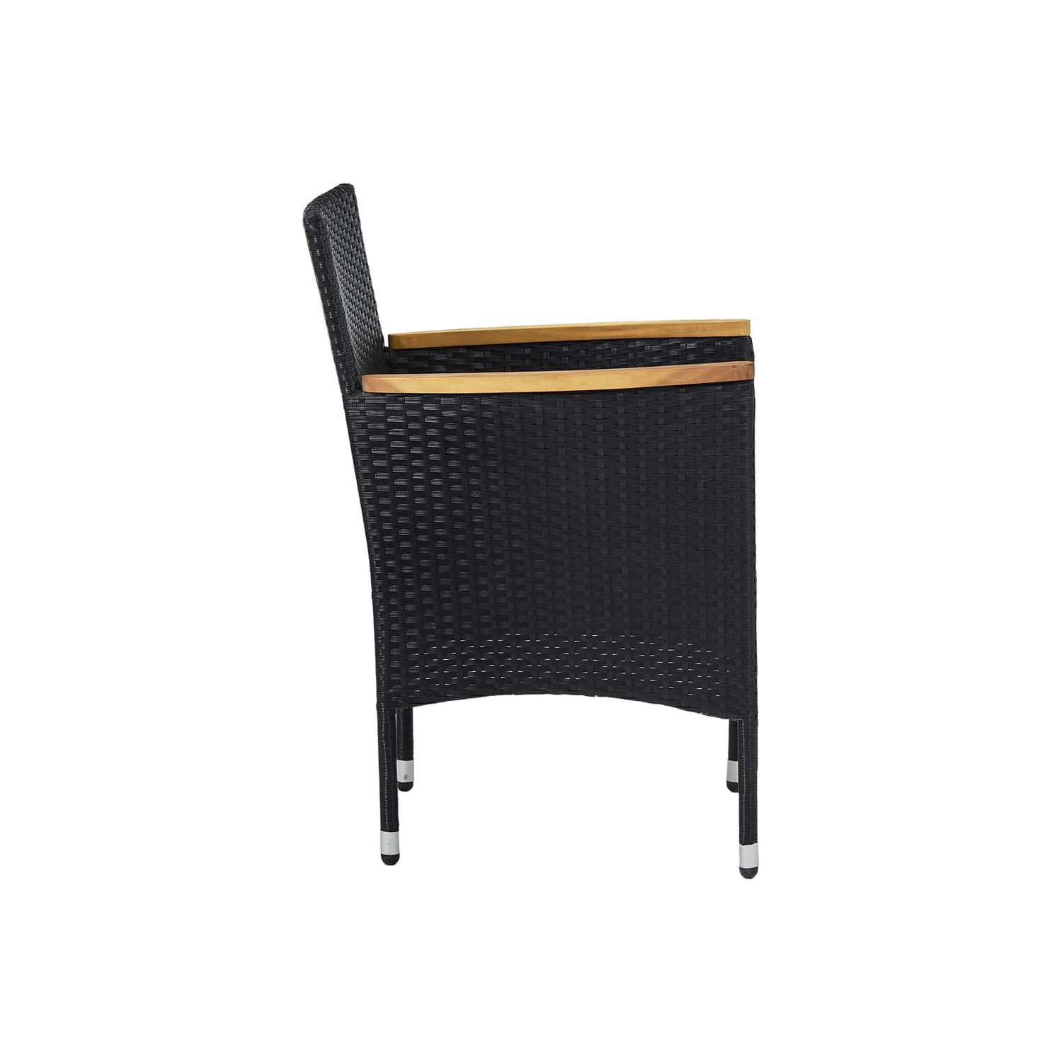 vidaXL 3 Piece Patio Dining Set Black