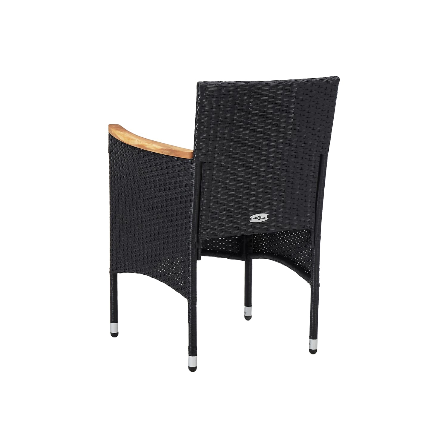 vidaXL 3 Piece Patio Dining Set Black