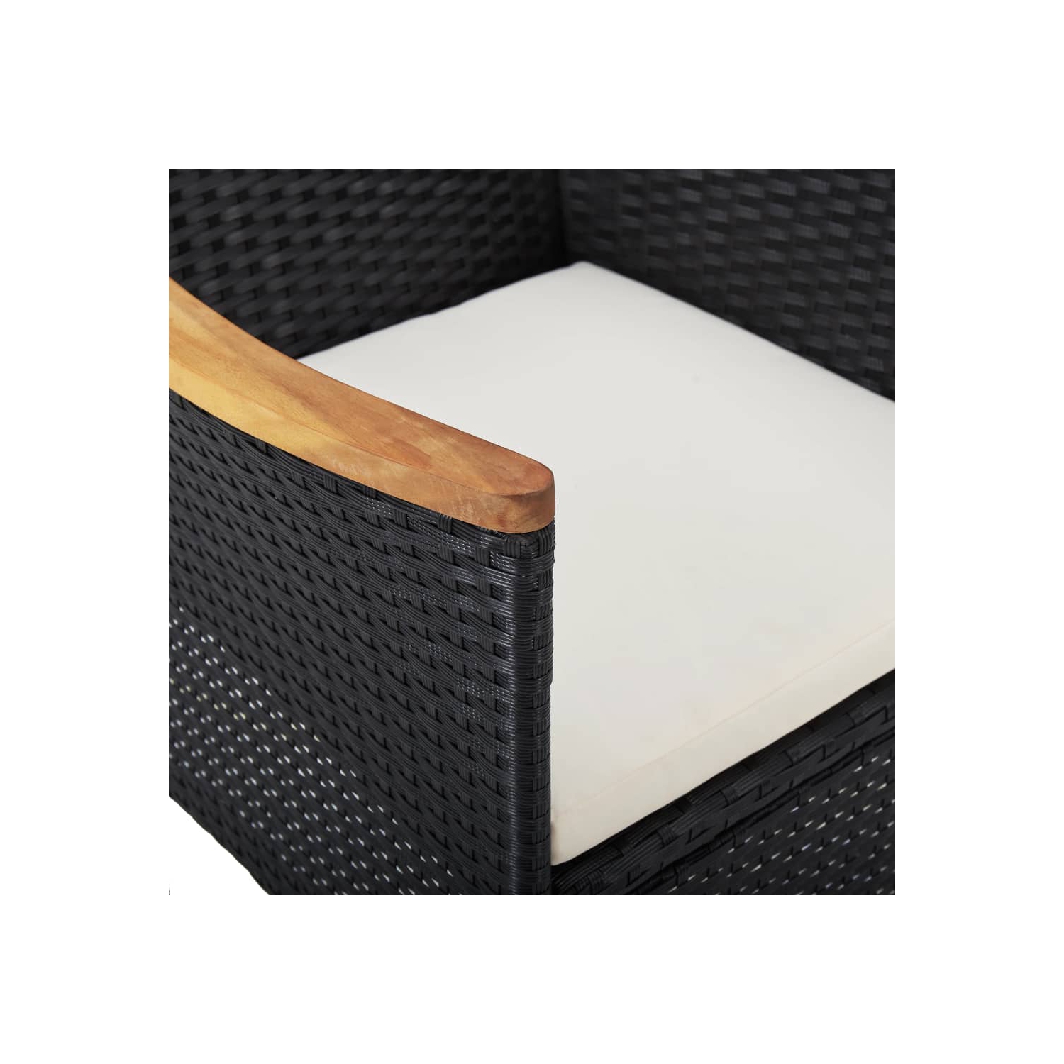 vidaXL 3 Piece Patio Dining Set Black