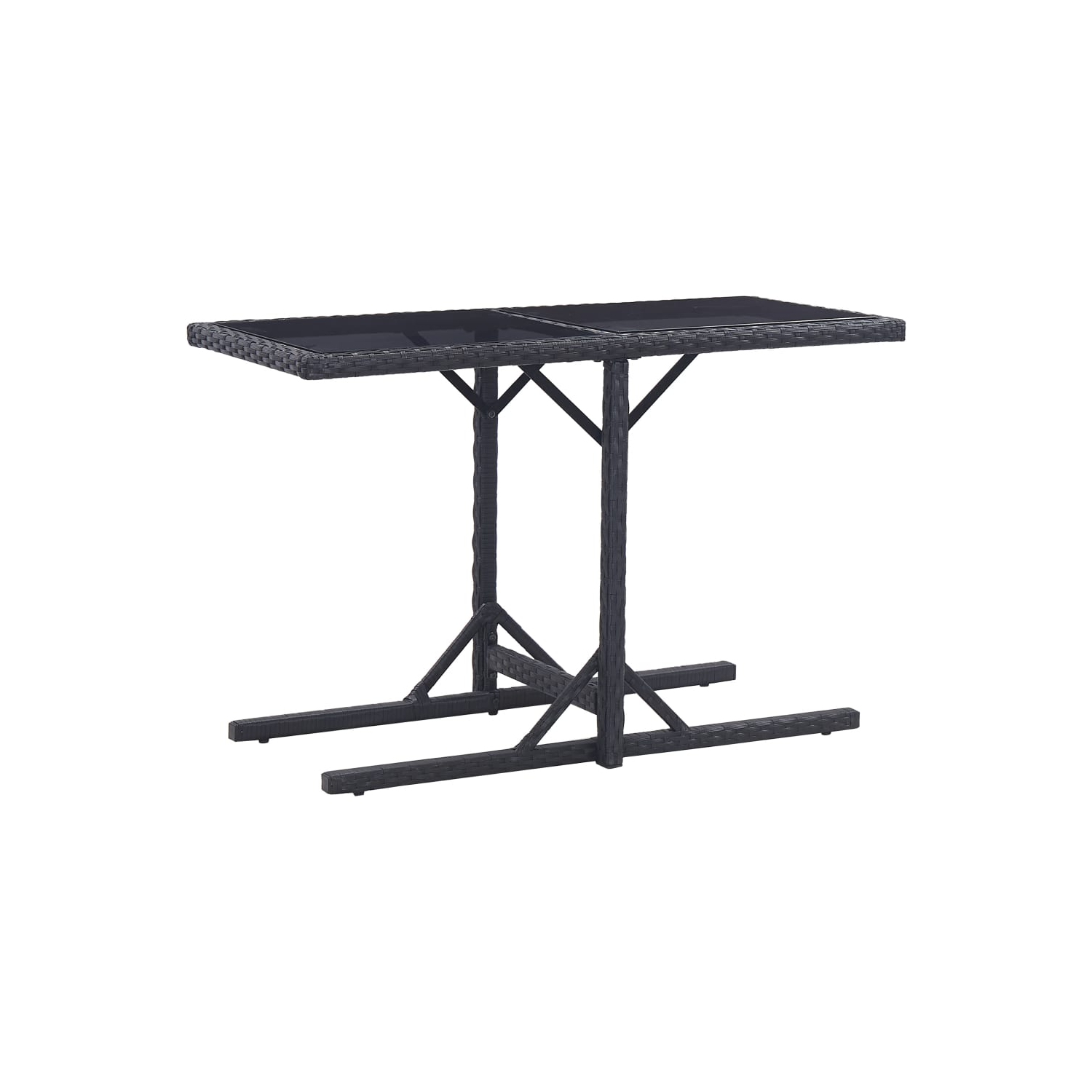 vidaXL 3 Piece Patio Dining Set Black