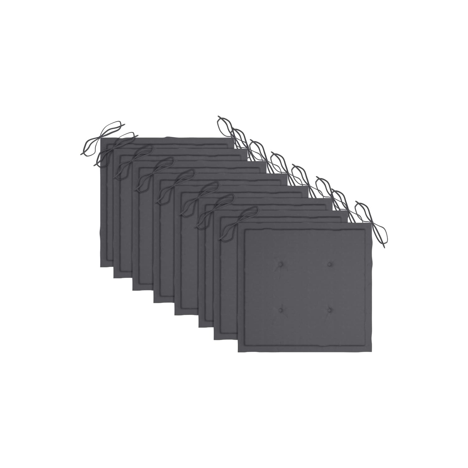 vidaXL Stackable Patio Chairs with Cushions 8 pcs Solid Teak Wood