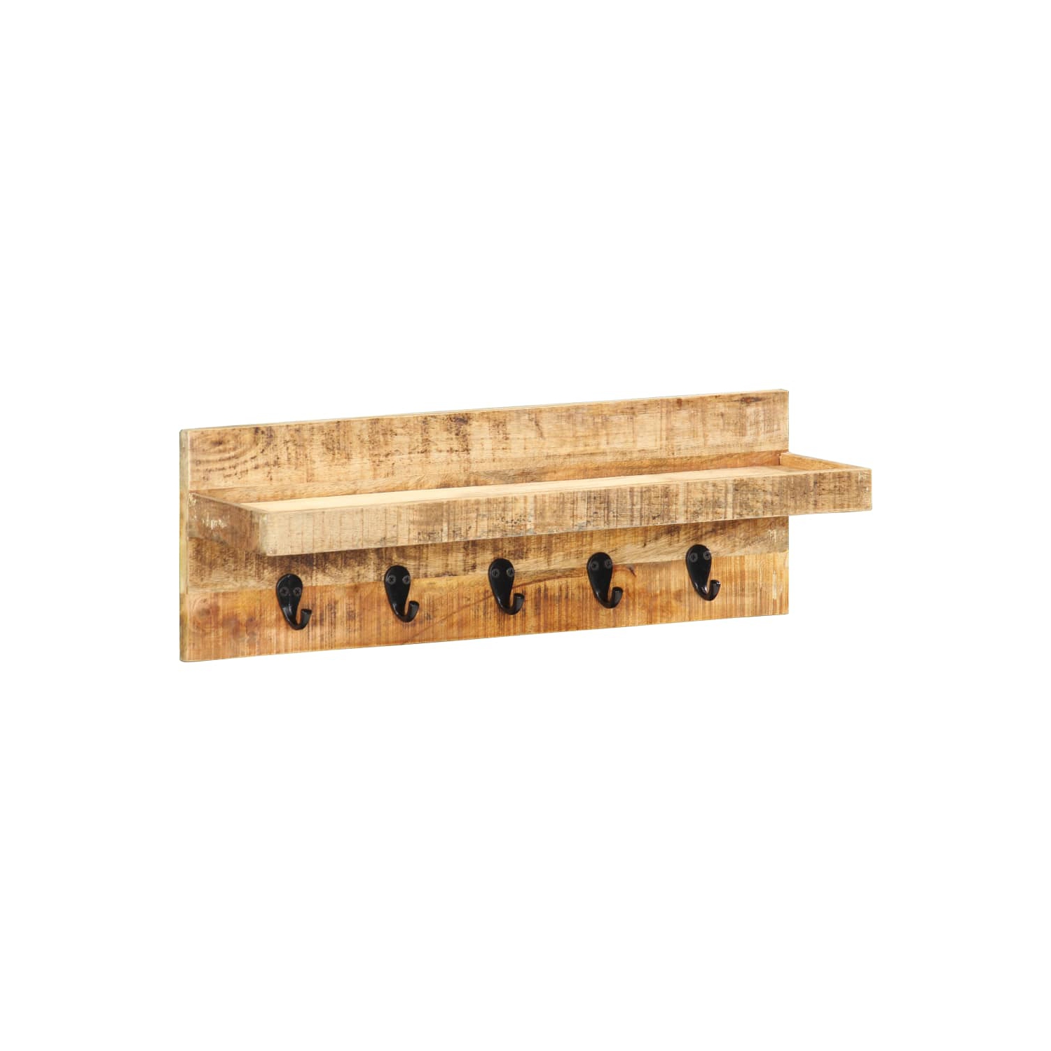 vidaXL Wall Mounted Coat Rack 23.6"x5.9"x7.9" Solid Rough Mango Wood