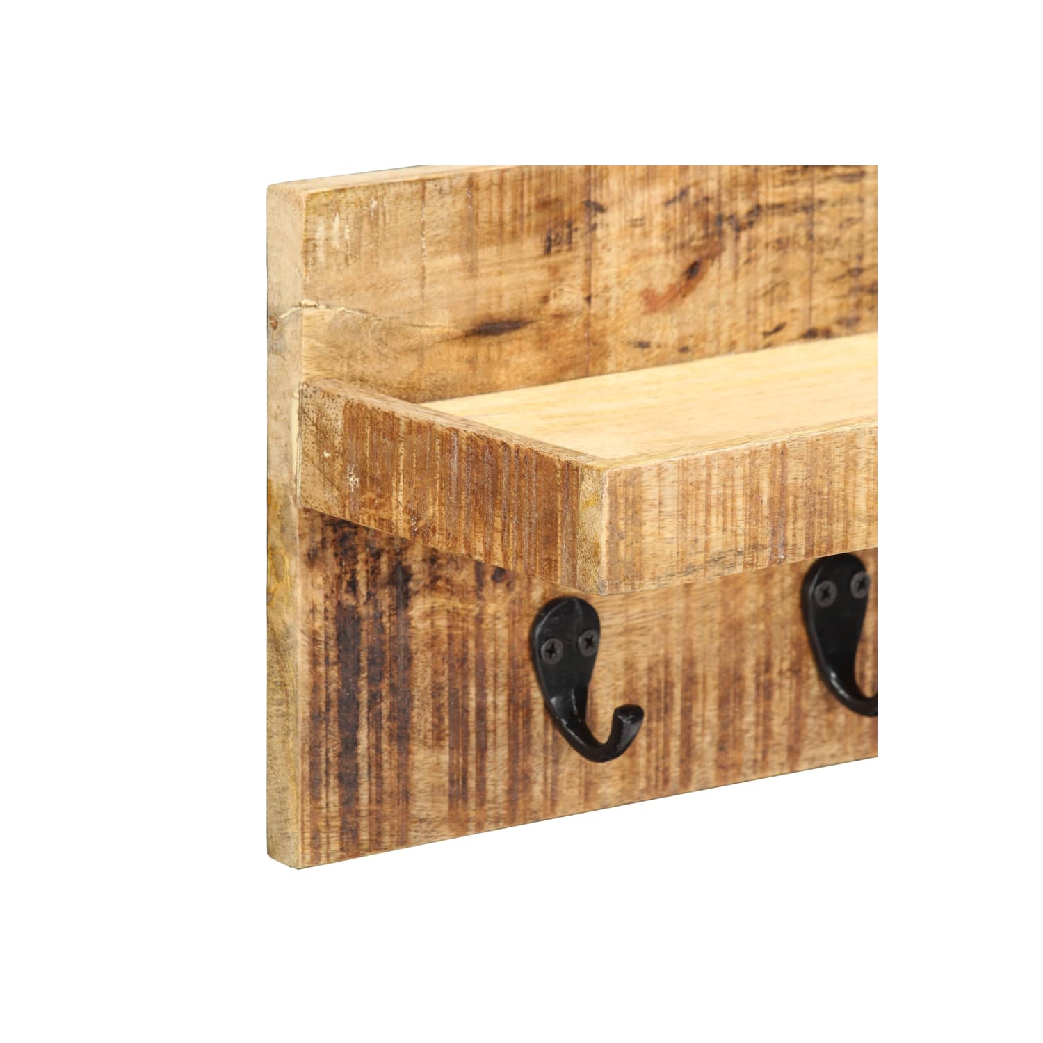 vidaXL Wall Mounted Coat Rack 23.6"x5.9"x7.9" Solid Rough Mango Wood