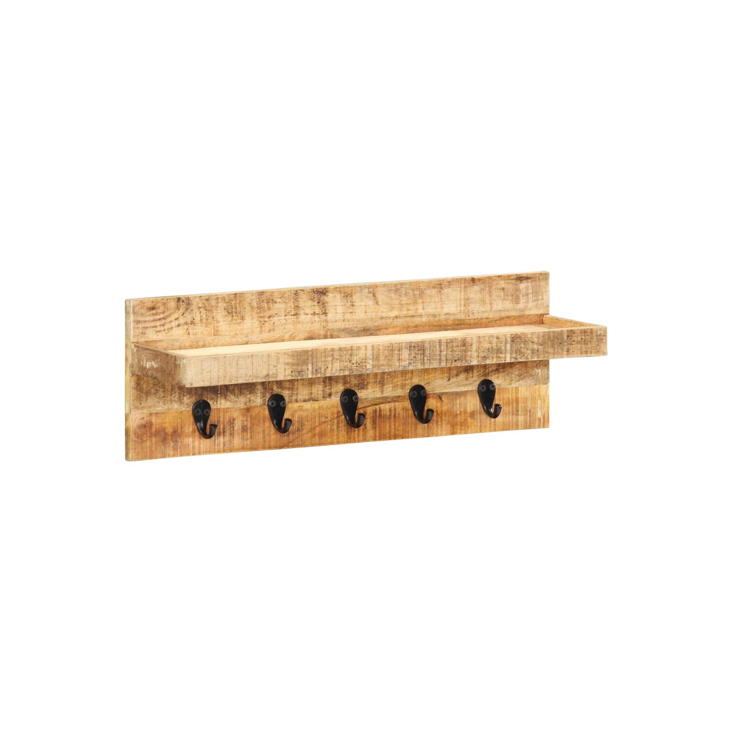 vidaXL Wall Mounted Coat Rack 23.6"x5.9"x7.9" Solid Rough Mango Wood
