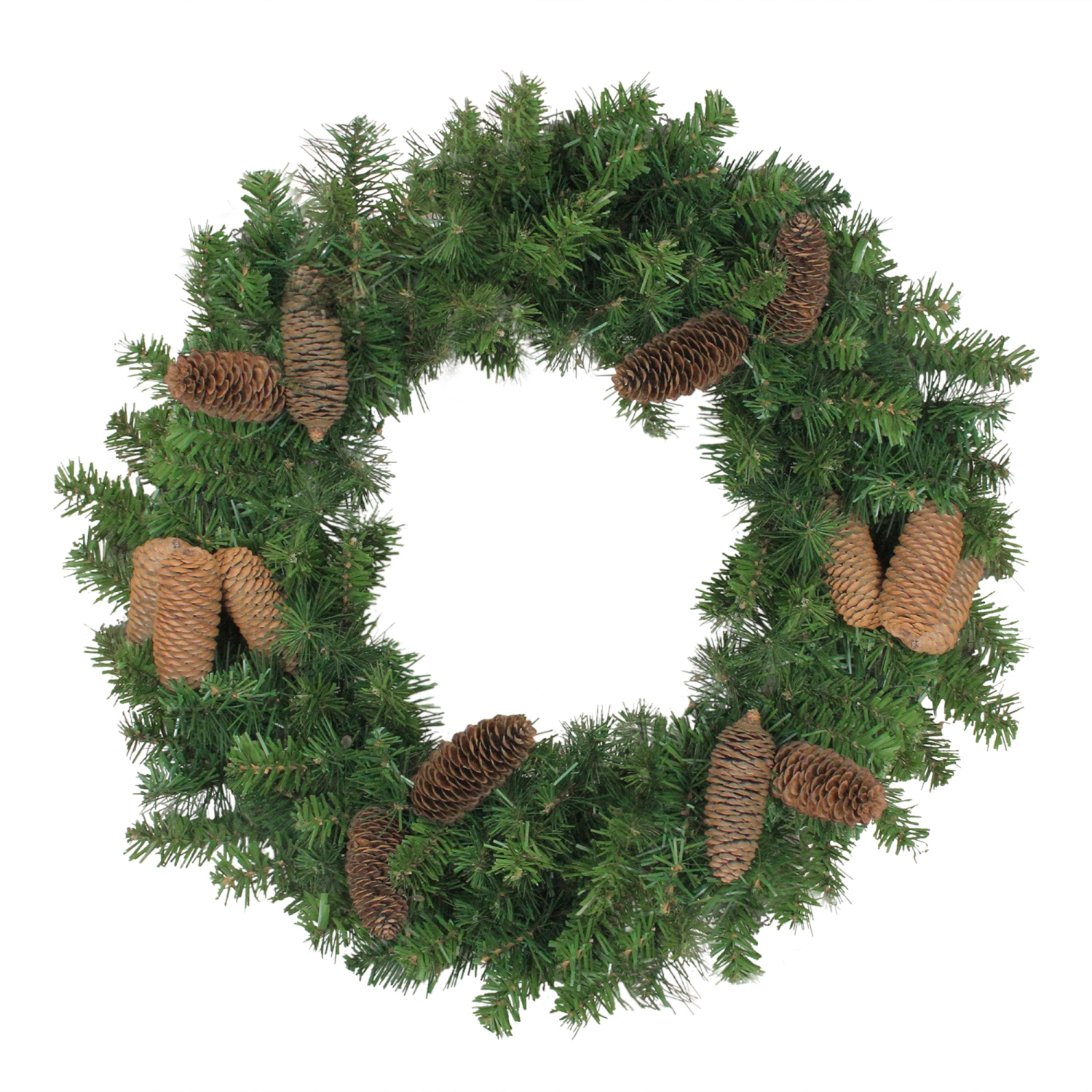 Dakota Red Pine Artificial Christmas Wreath with Pine Cones - 24-Inch, Unlit