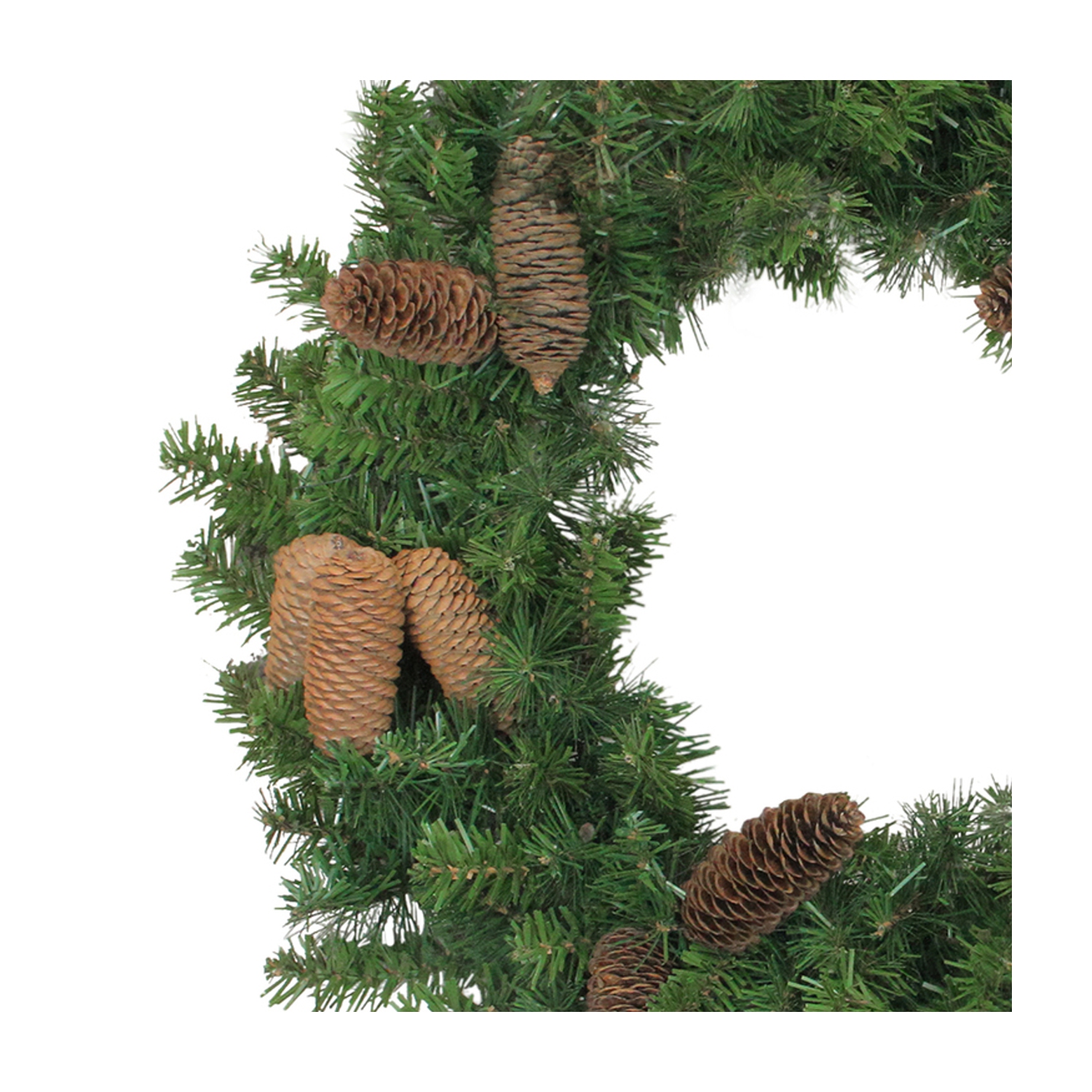 Dakota Red Pine Artificial Christmas Wreath with Pine Cones - 24-Inch, Unlit