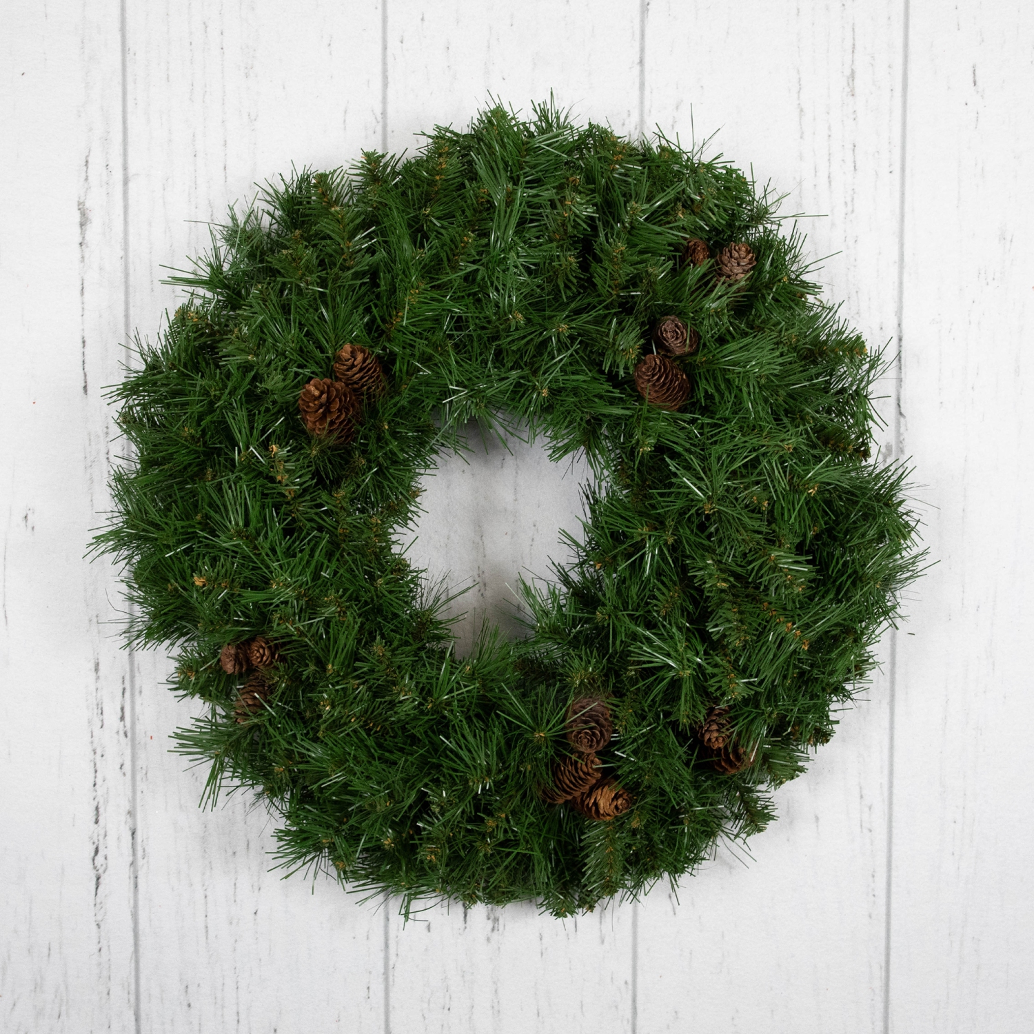 Dakota Red Pine Artificial Christmas Wreath with Pine Cones - 24-Inch, Unlit