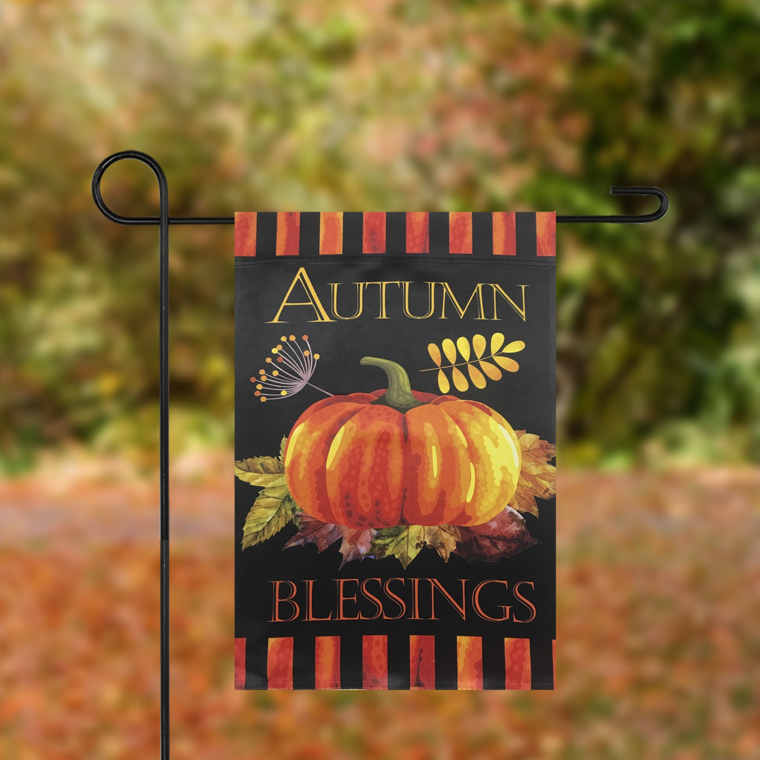 Autumn Blessings and Pumpkins Outdoor Garden Flag 12.5" x 18"