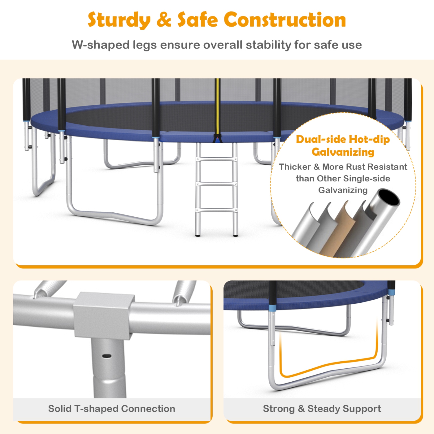 Trampoline 8 pi 10 pi 12 pi 14 pi 15 pi avec filet de sécurité et tapis Jumping Pad de TopBuy