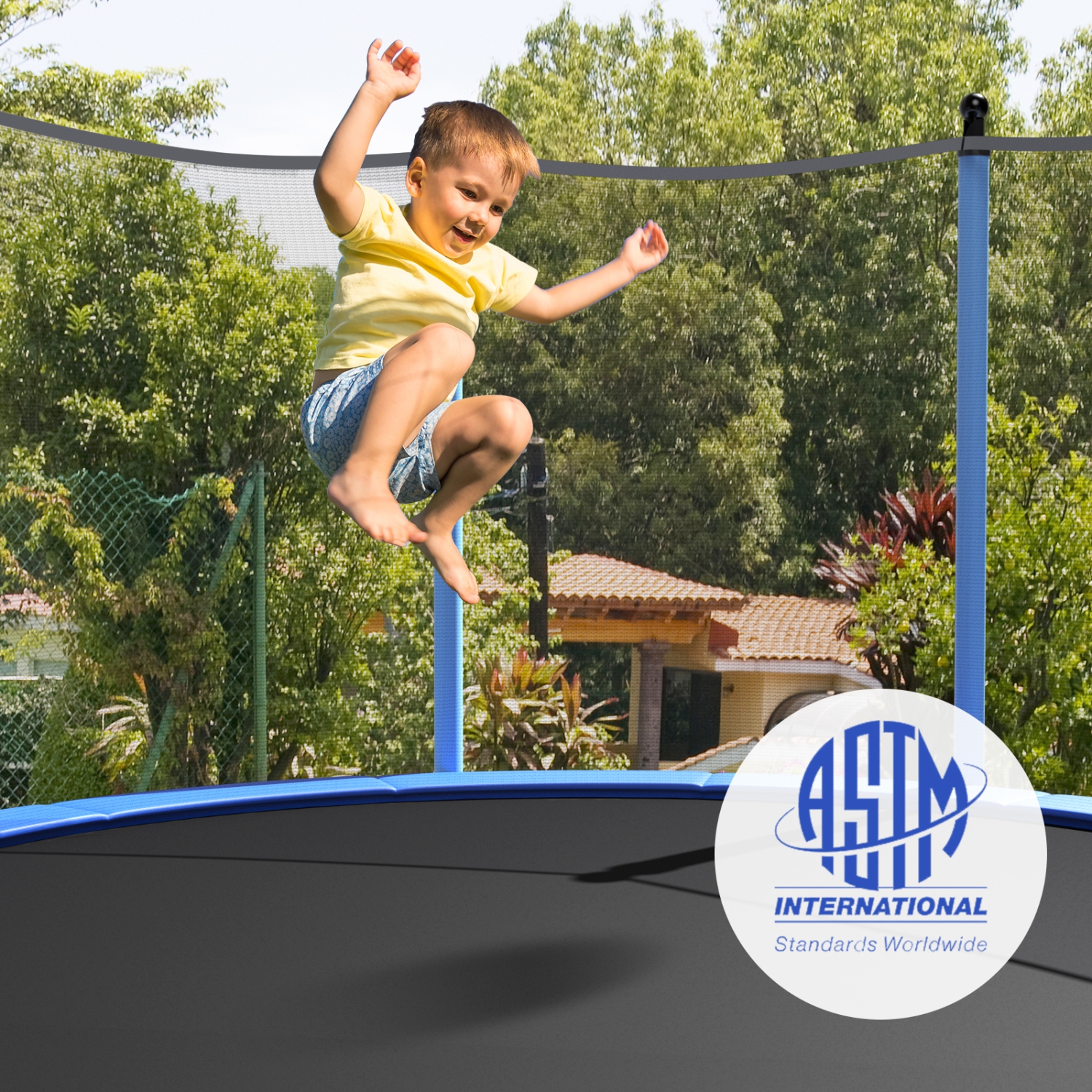 Topbuy – trampoline 16FT pour enfants trampolines récréatives avec filet de sécurité interne