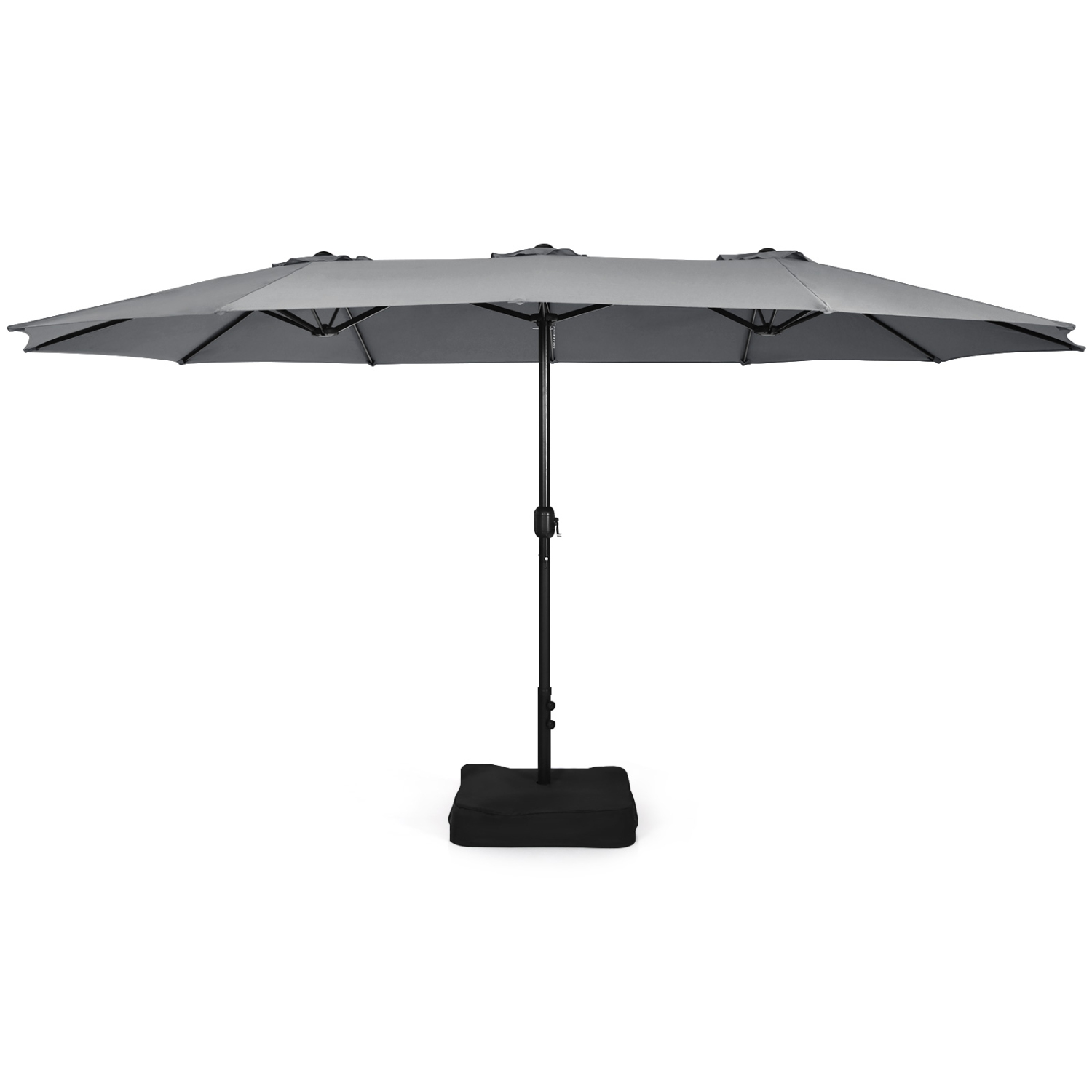 Parasol de patio double face de 15 pi avec base très grand parasol de marché pour l’extérieur de PatioJoy